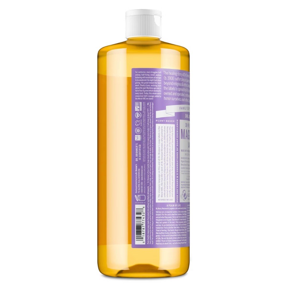 Magic Pure Castile Liquid Soap Bodywash – Lavender – 32 fl oz: Vegan, Non-Toxic