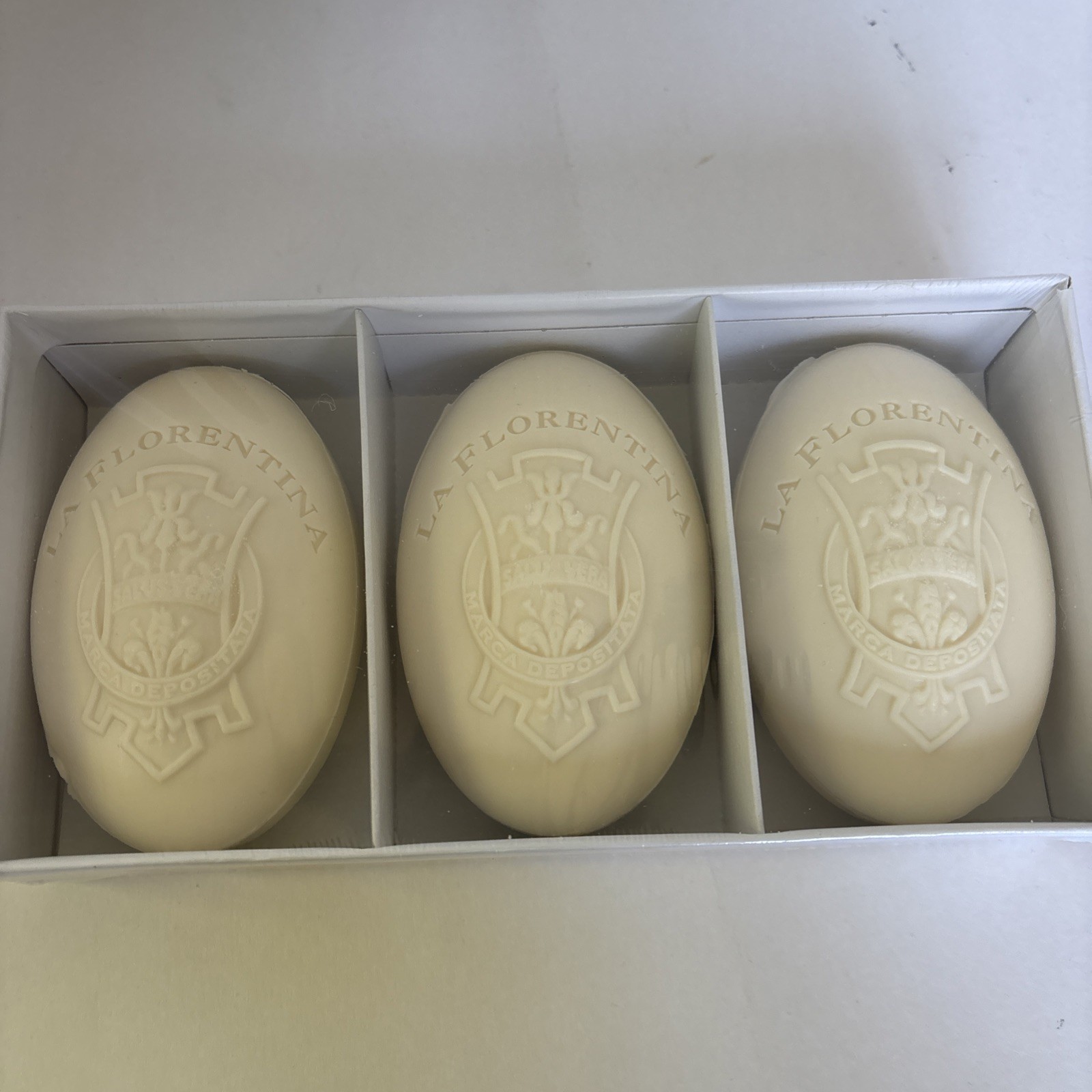 NIB 3 La Florentina Soap Set Lemon Lavender Made in Italy 3 X 5.3 Oz Gift box