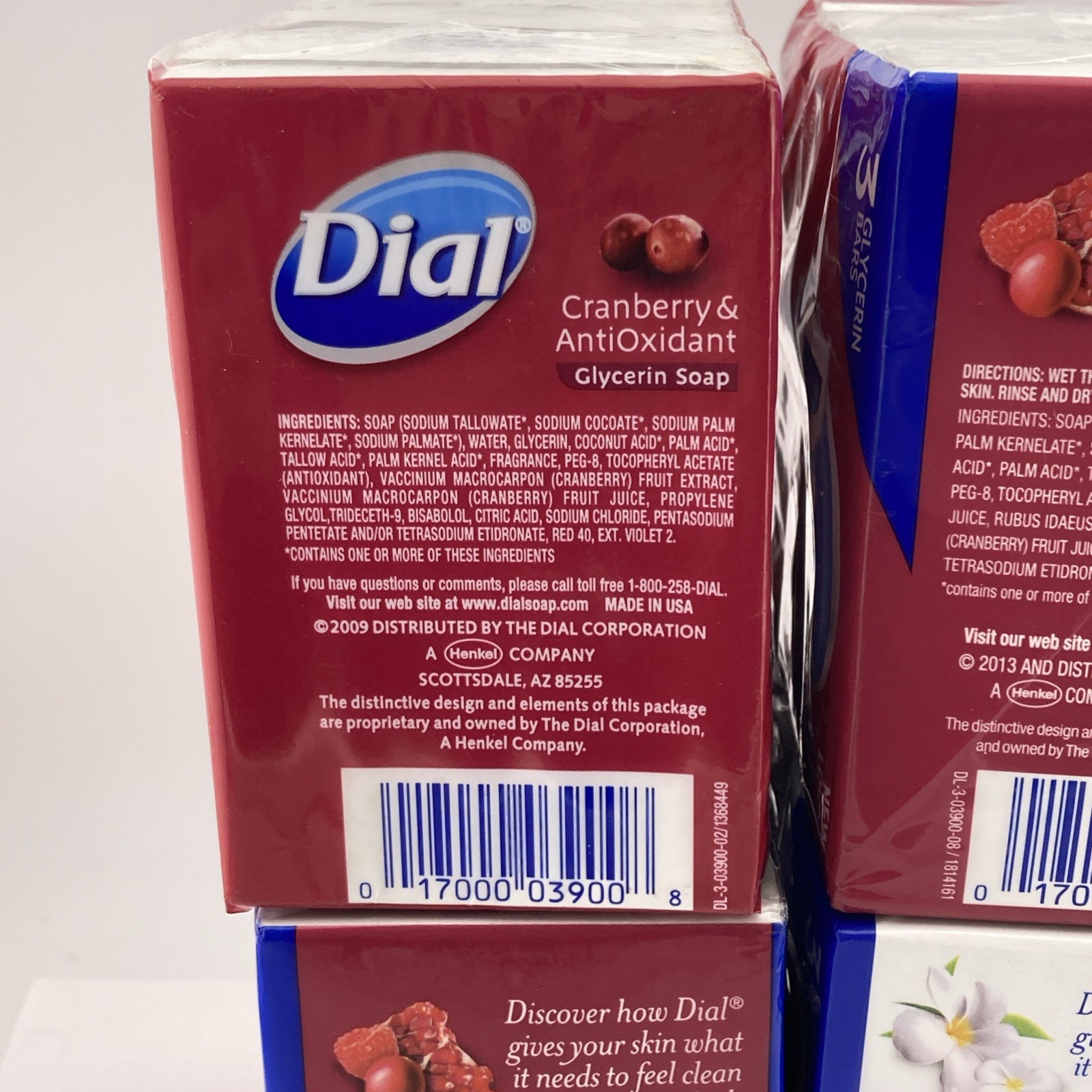 Dial Glycerin Bar Soap 3 Bars Cranberry 3 Bars White Tea 6 Bars Power Berries