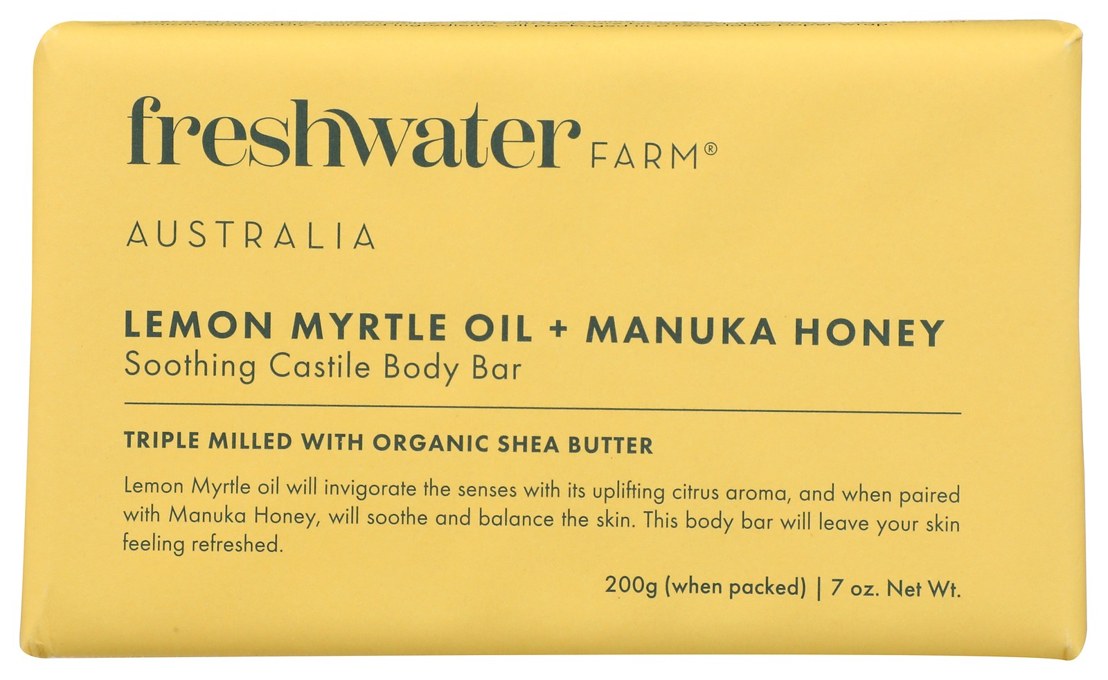 Freshwater Farm Castile Body Bar With Lemon Myrtle Oil And Manuka Honey 8 Pack