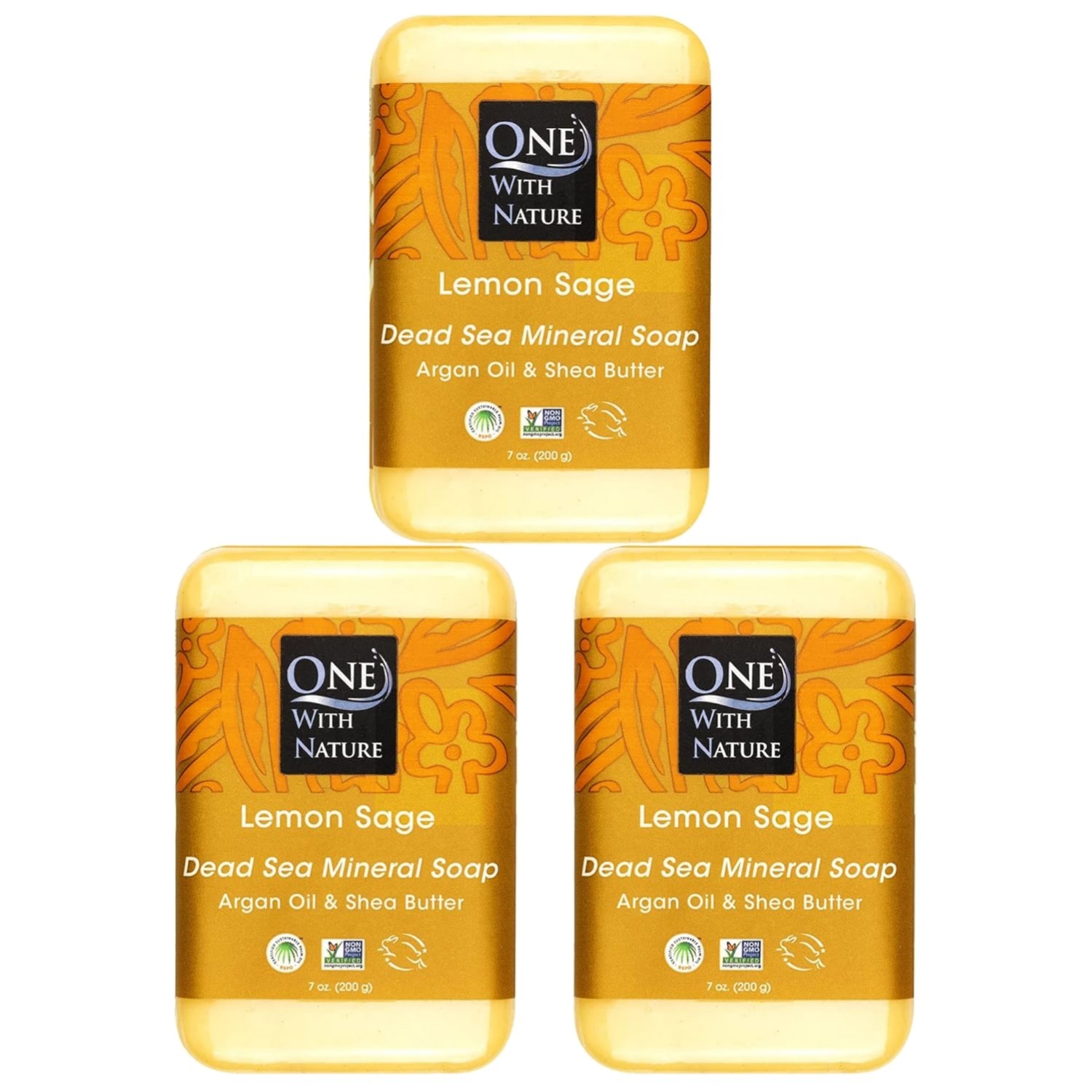 Therapeutic Dead Sea Lemon Sage Soap 7oz 3-Pack – Acne & Blemish Defense