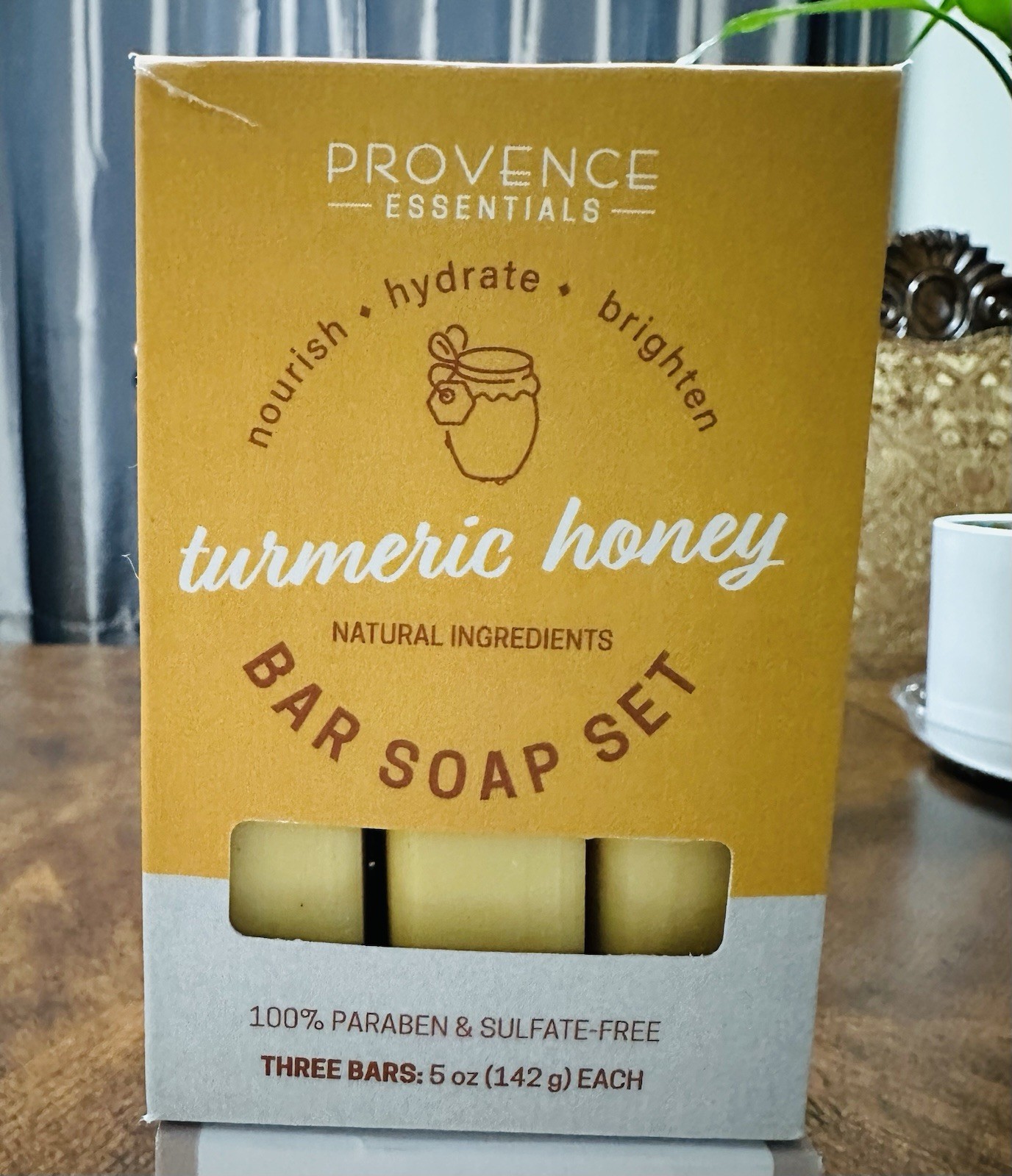 Provence Essentials 3-bars Turmeric Honey Bar Soap With Pure Organic Olive Oil