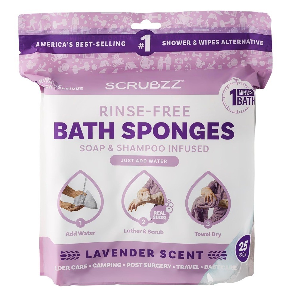 Disposable No Rinse Bathing Wipes – 25 Pack – All-in-1 Single Use Shower Wipes,