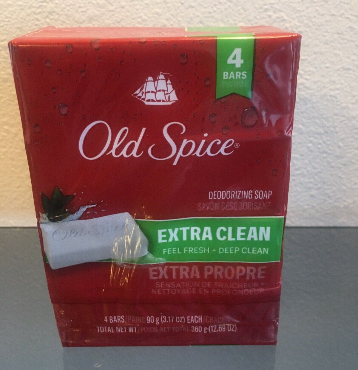 Old Spice Deodorizing Bar Soap Extra Clean Fresh & Deep Clean 3.17 oz. 4 Bars