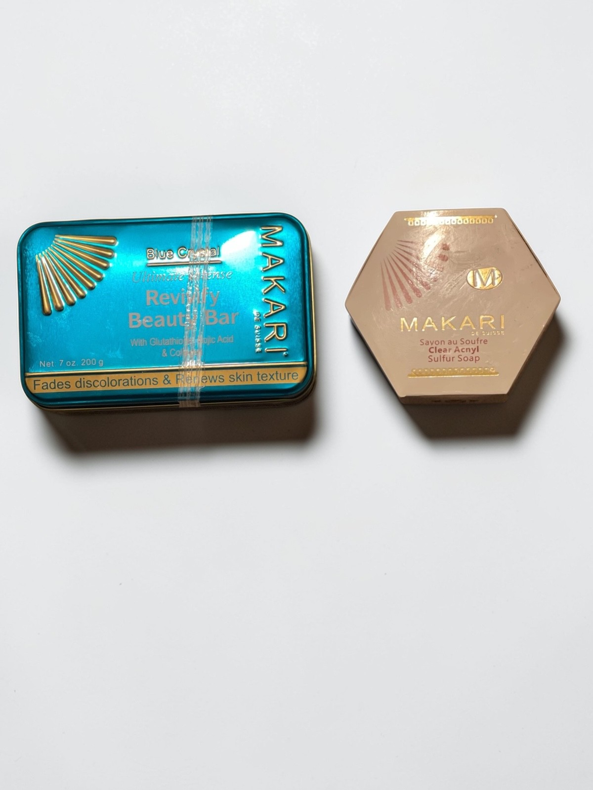 Makari Revivify Beauty Bar & Clear Acnyl Soap Set 7 oz Each Acne Brightening