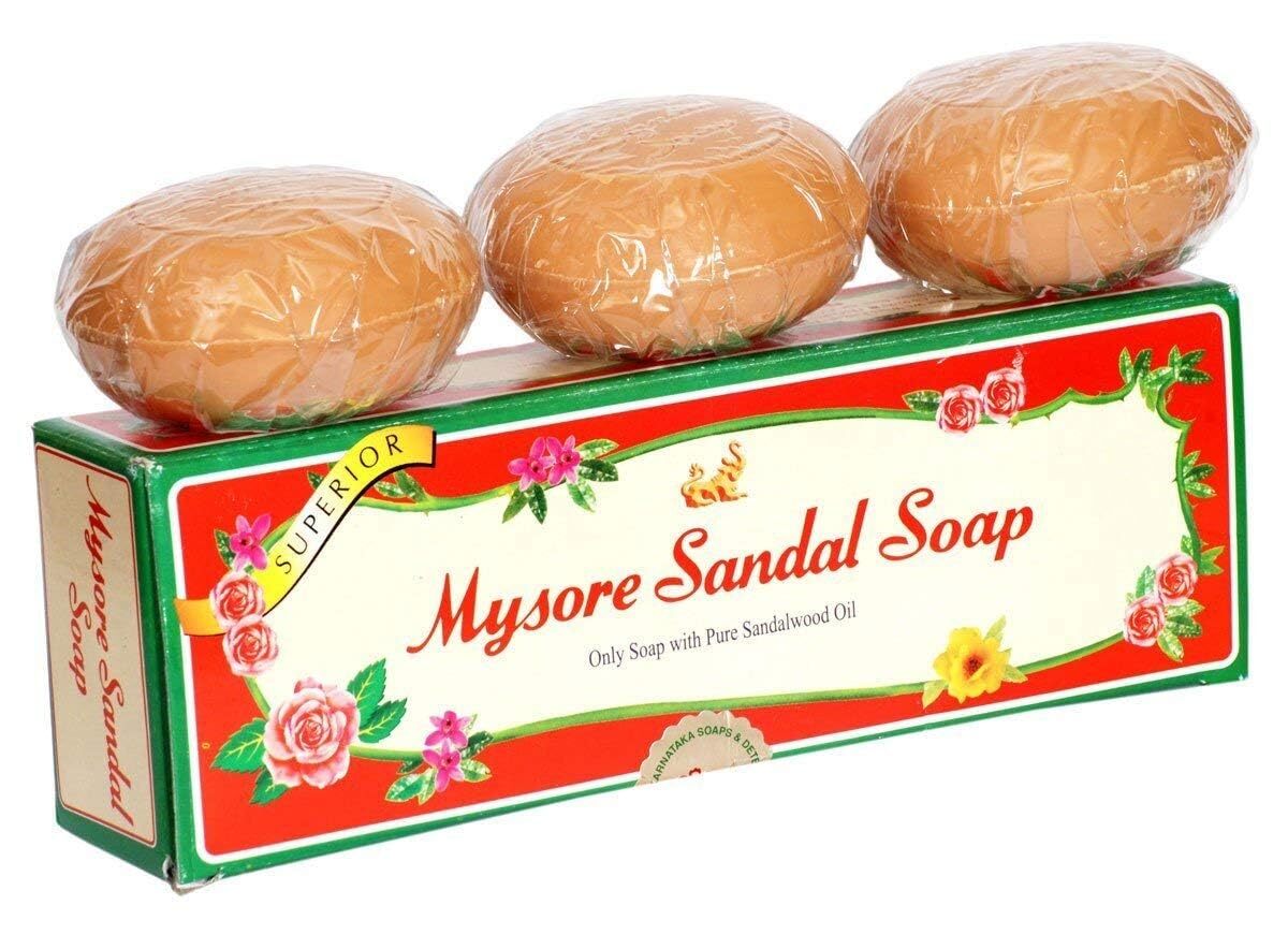 Mysore Sandal Bath Soap Bar, ORIGINAL of Karnataka Soaps ,75 gm x 3