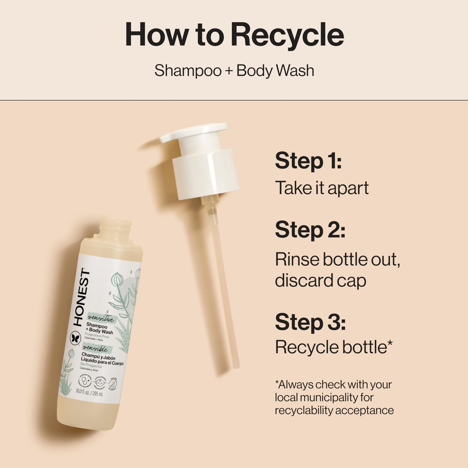 The Honest Company 2-in-1 Baby Shampoo & Body Wash, Fragrance-Free, Tear-Free,