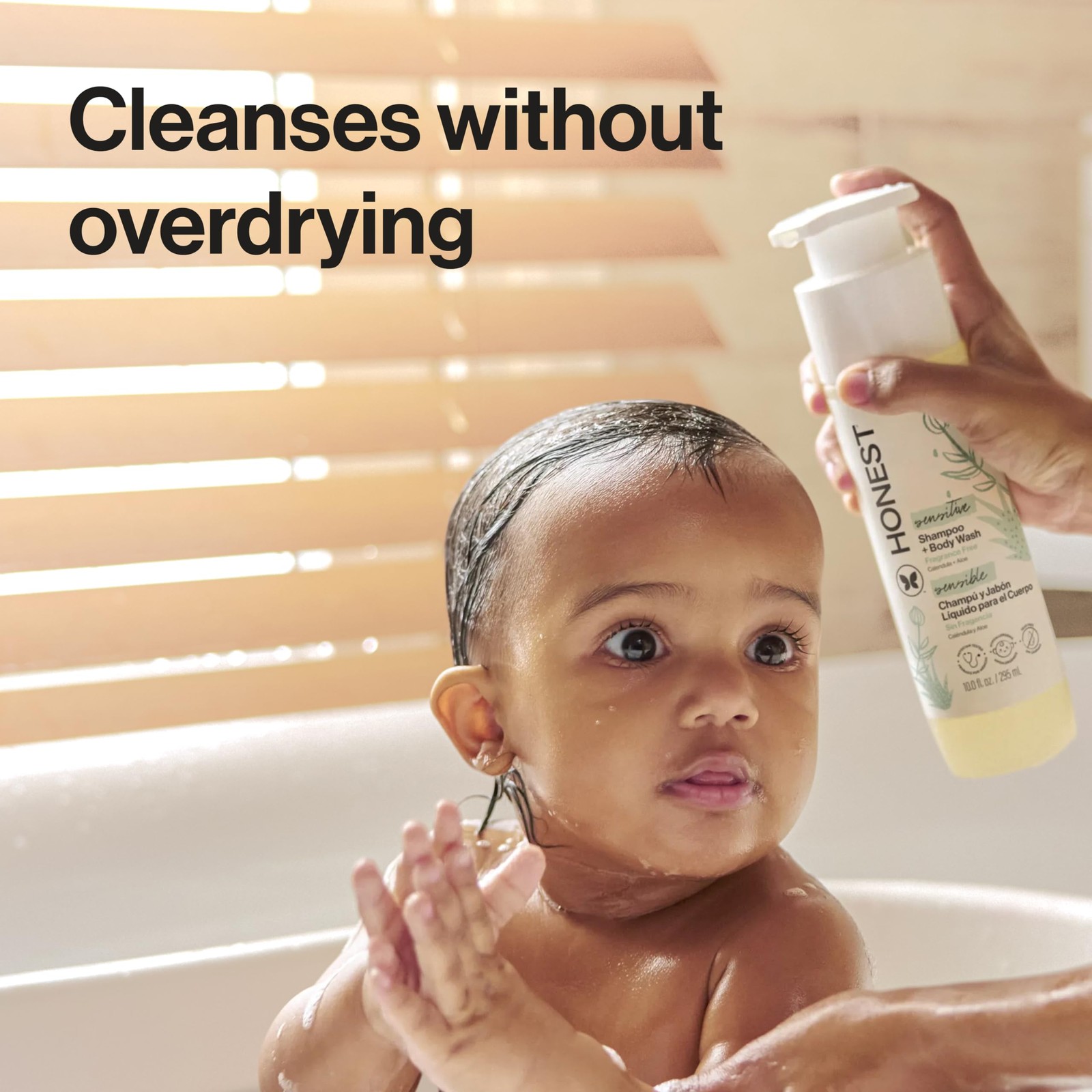 The Honest Company 2-in-1 Baby Shampoo & Body Wash, Fragrance-Free, Tear-Free,