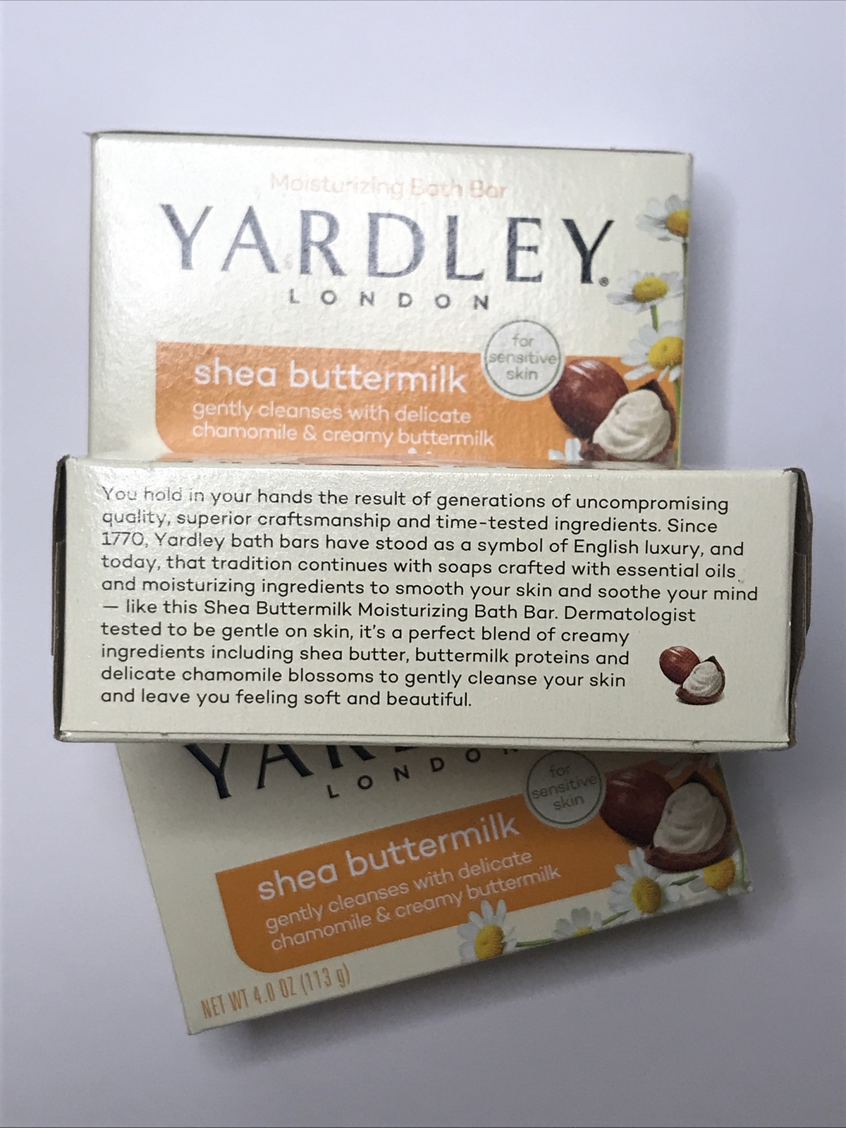 Yardley London, Shea Buttermilk Soap, 4.0 Ounce, 3 Packs