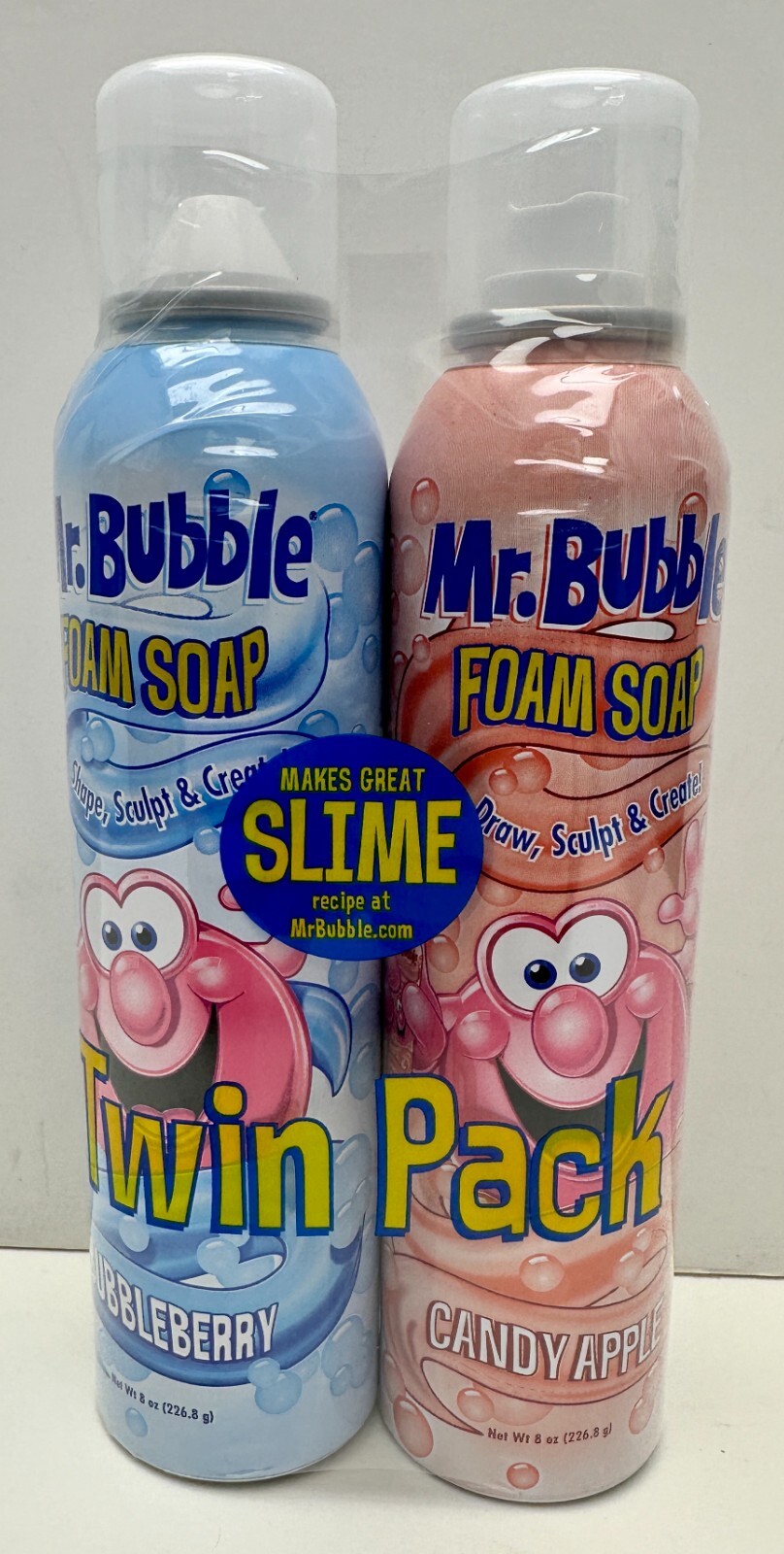 Mr Bubble Foam Soap Bubbleberry & Candy Apple Twin Pack