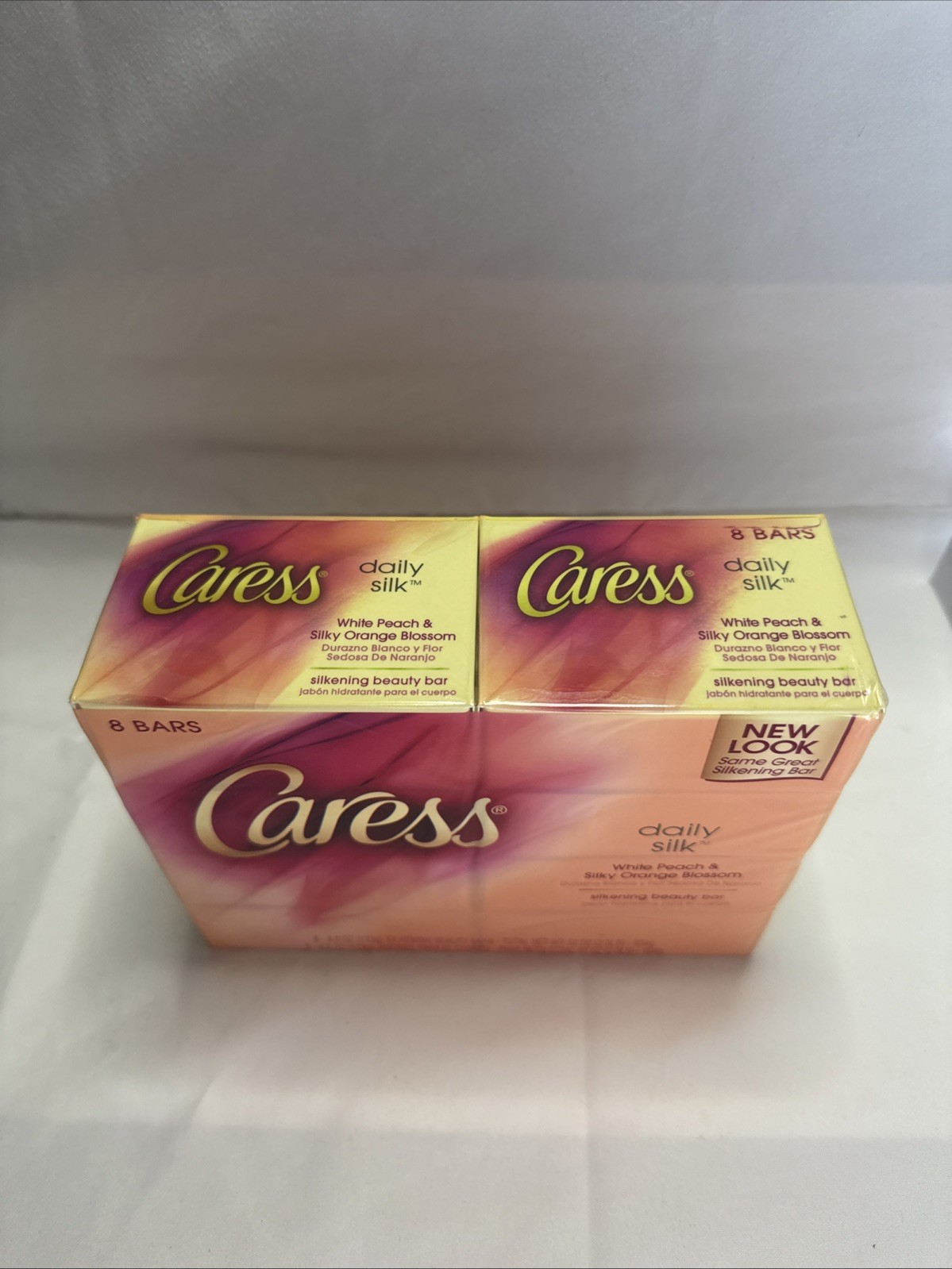 Caress Daily Silk Beauty Bar White Peach Orange Blossom 4 Ounce Pack Of 8