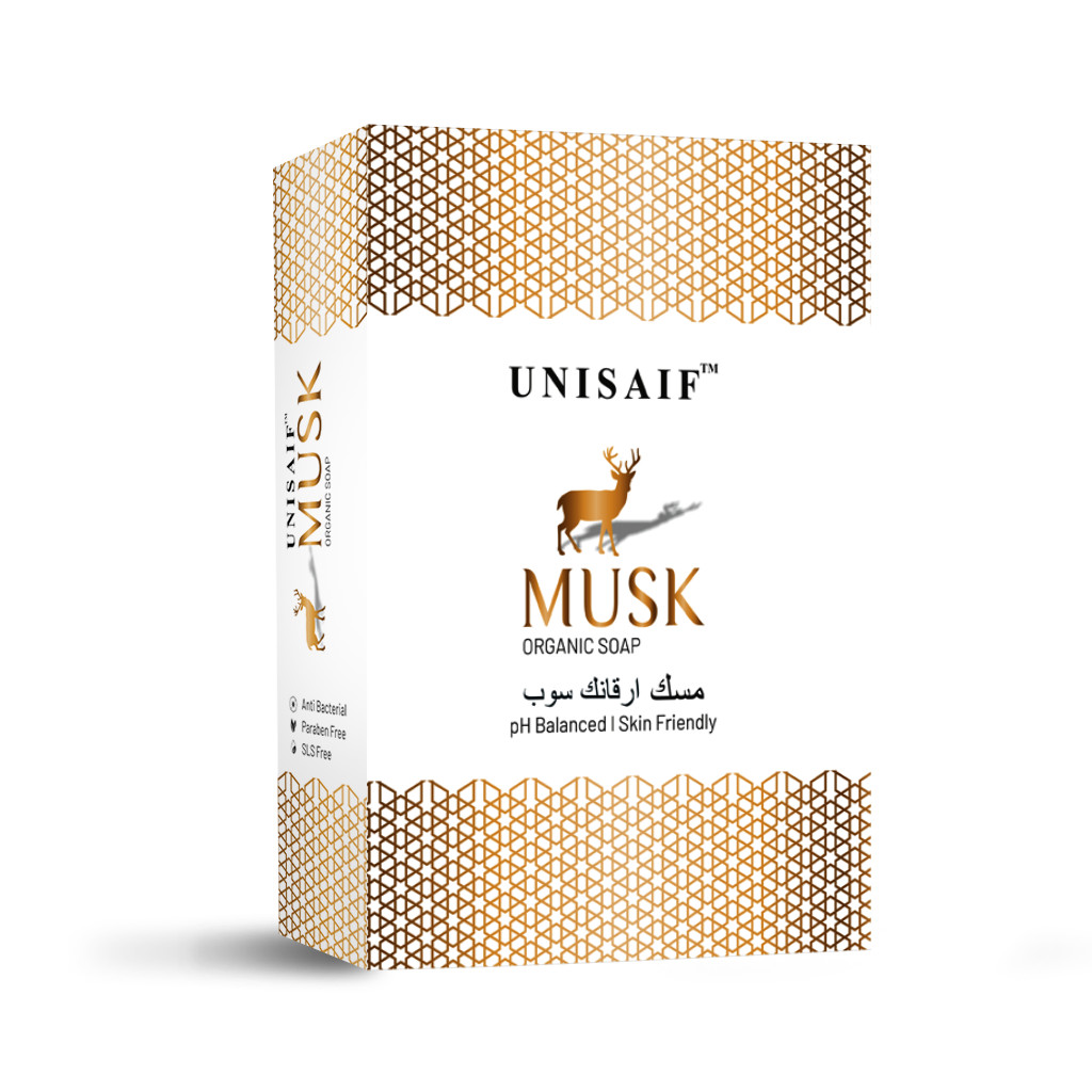 Unisaif Musk Organic Soap Bar 125g – Moisturizing, Paraben-Free, All Skin Types