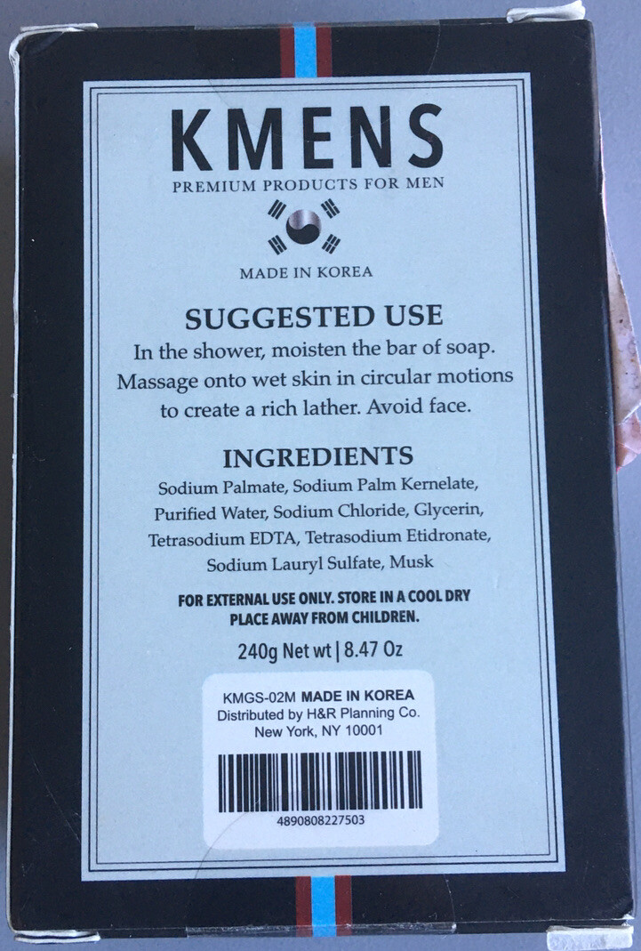 KMENS Made In Korea Premium Products For Men Sandalwood Body Soap 8.47 Oz.