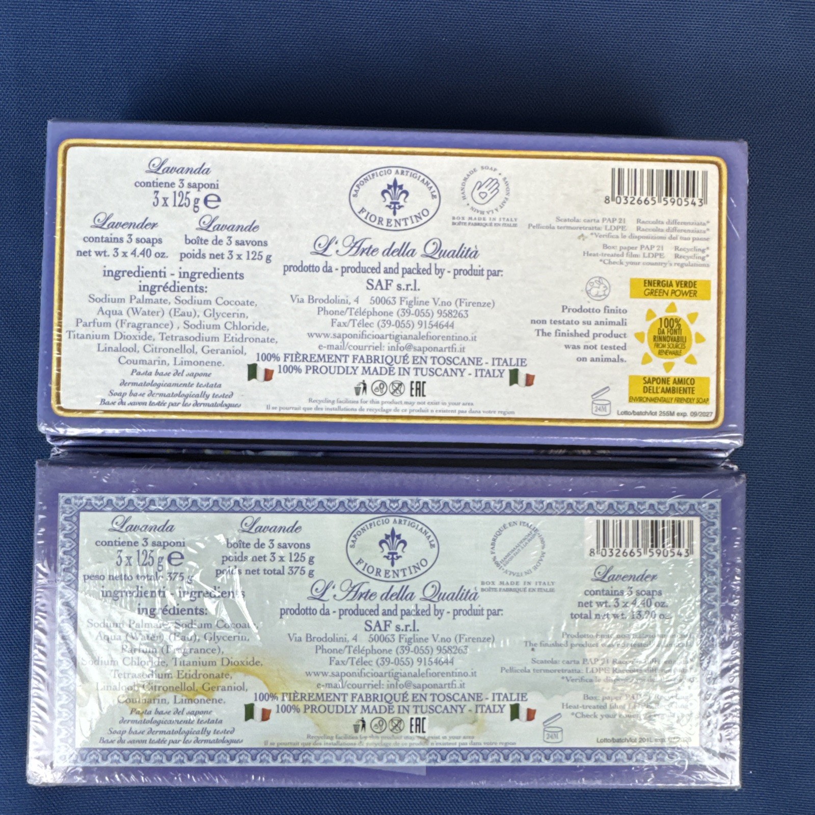 La Saponeria Firenze Lavender Scented Soaps 6 x 4.40oz Tuscany Italian NEW Italy