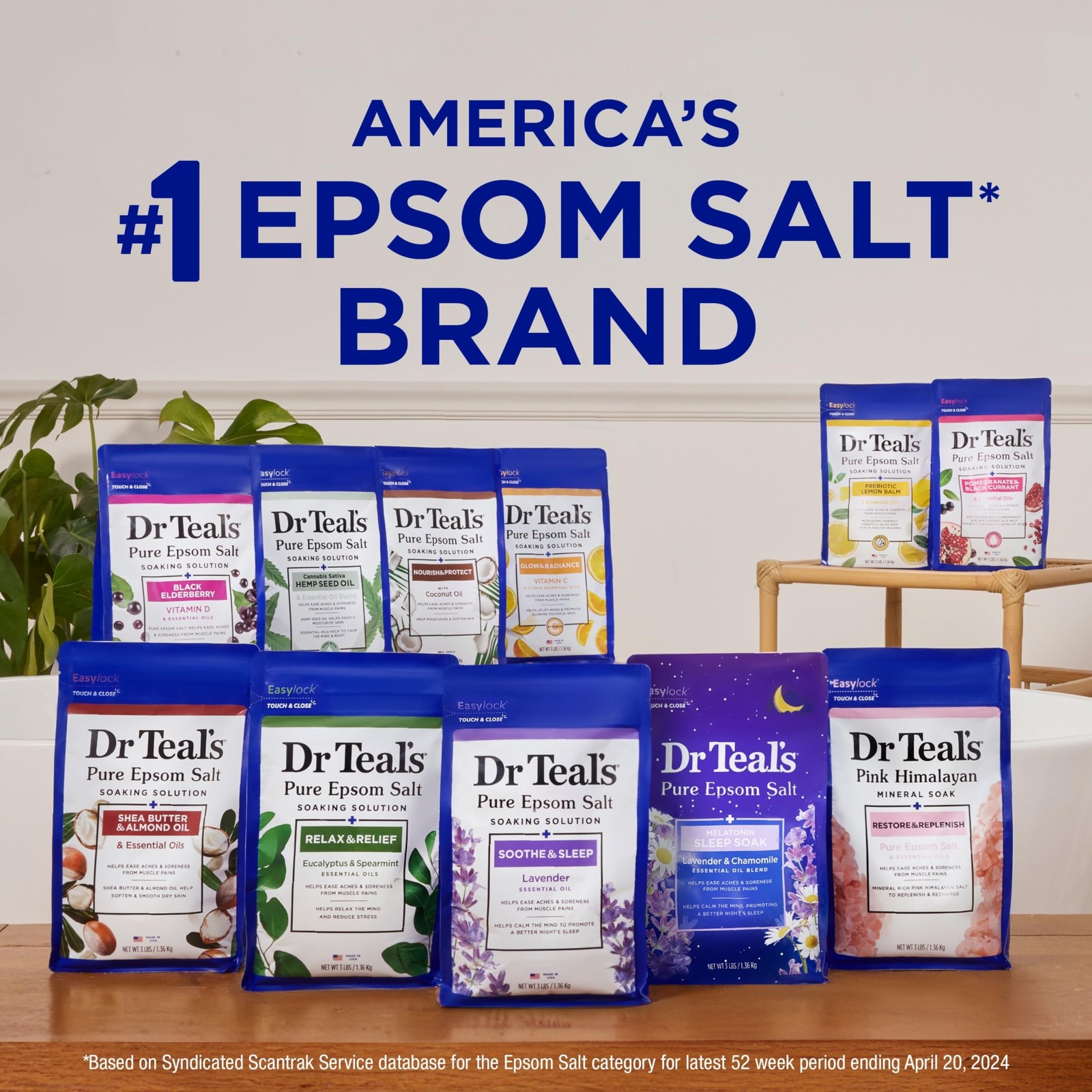 Dr Teal’s Pure Epsom Salt Soak, Wellness Therapy with Rosemary & Mint, 3 lbs …