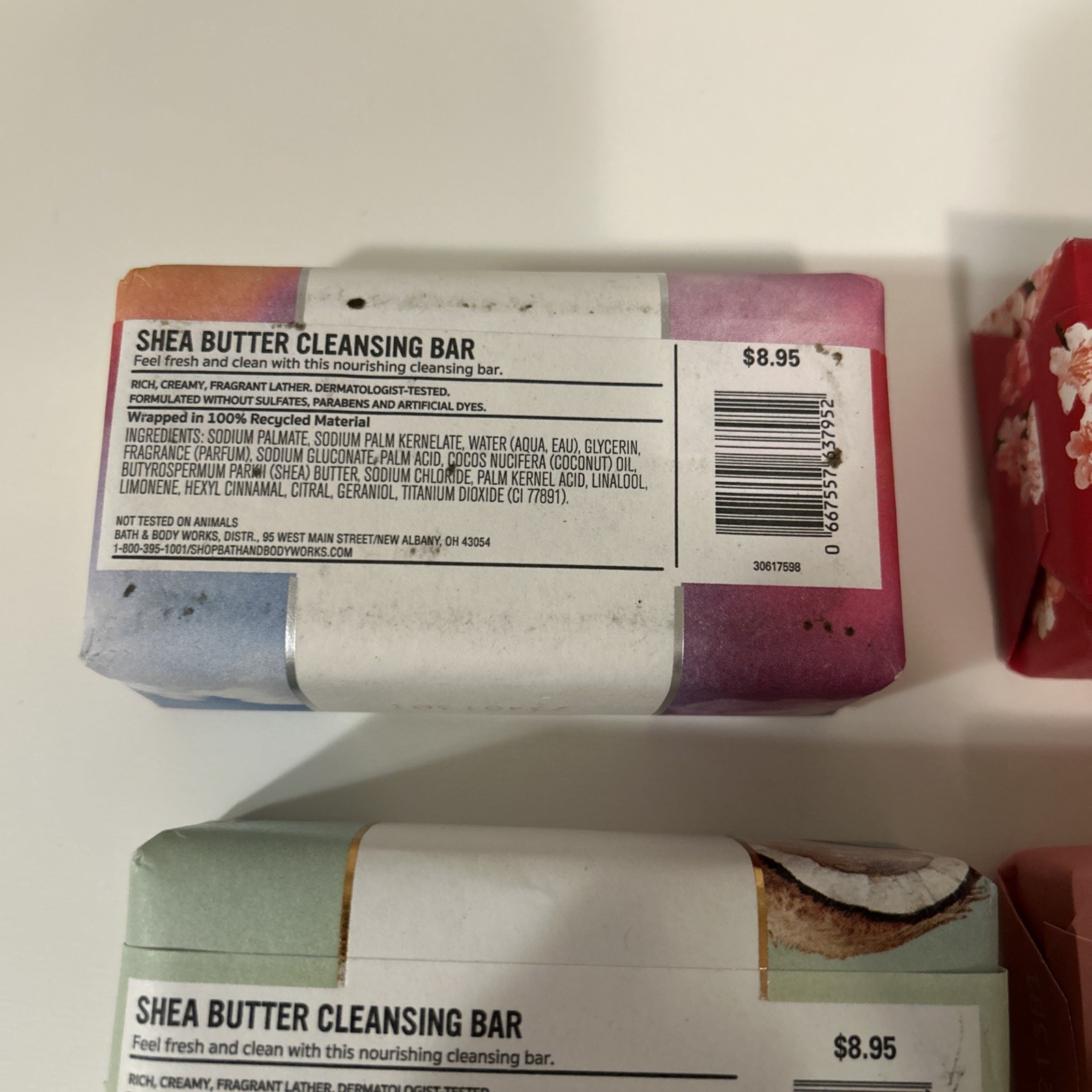 Bath and Body Works Lot Of 4 5 Oz Shea Butter Cleansing Bars 141.75g Each Sealed