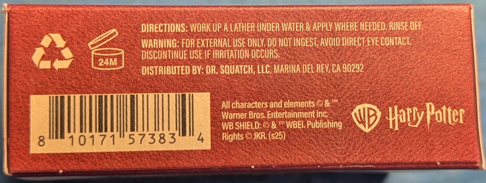 Dr. Squatch Harry Potter Men’s Natural Soap The Chosen One 5 oz Medium Grit New