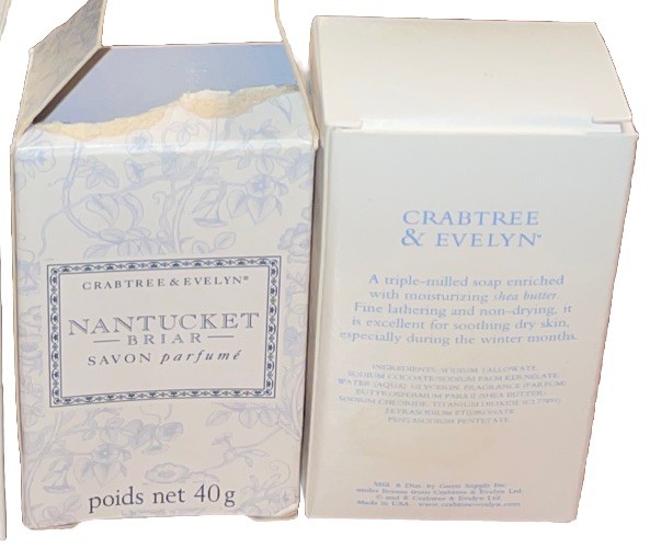 Crabtree & Evelyn Nantucket Briar Bar Soap 40g, 2 La Source Shea Butter Soap New