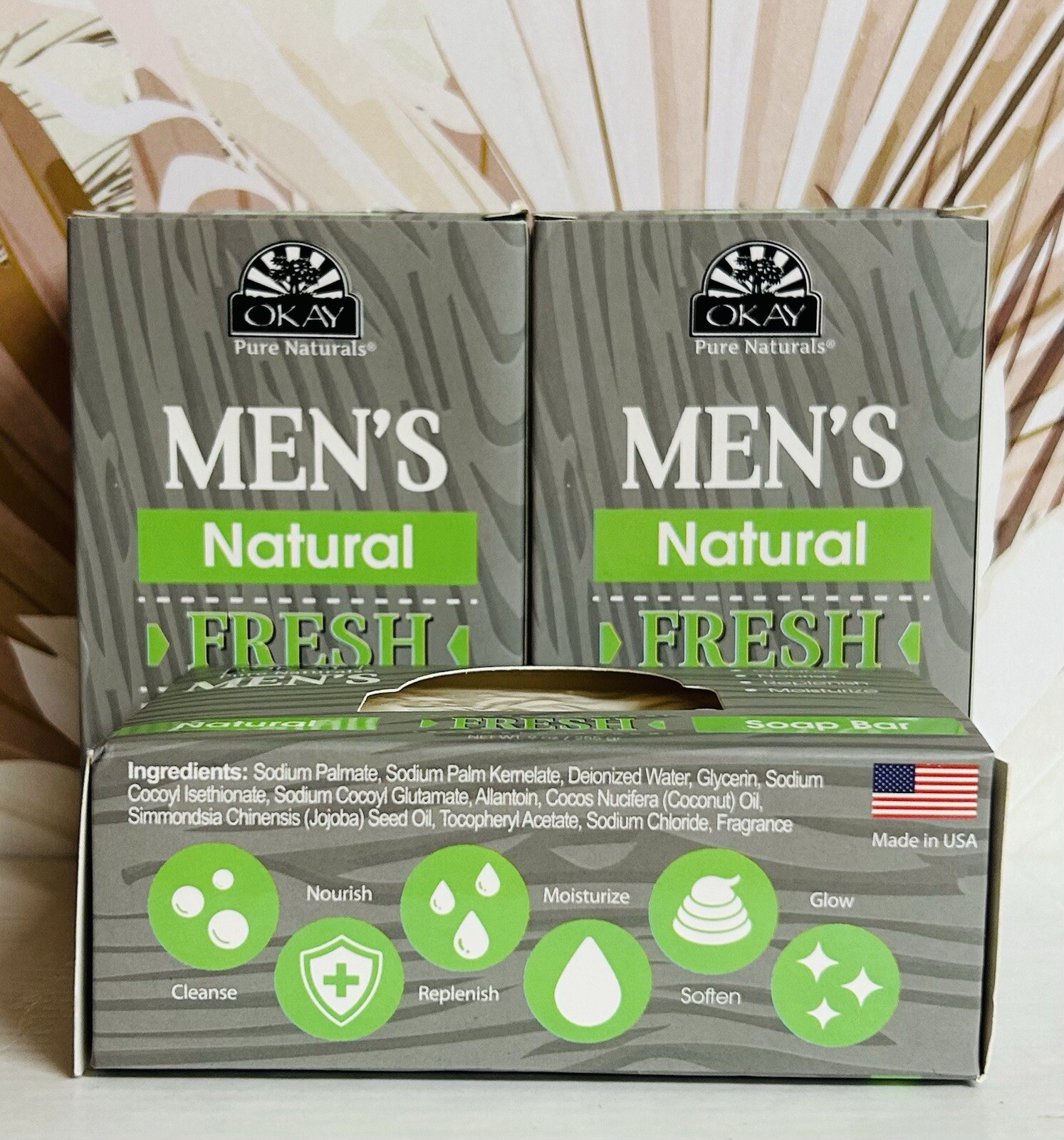 3-Pack Okay ~ Fresh Natural Soap Bar For Men 9 oz Each
