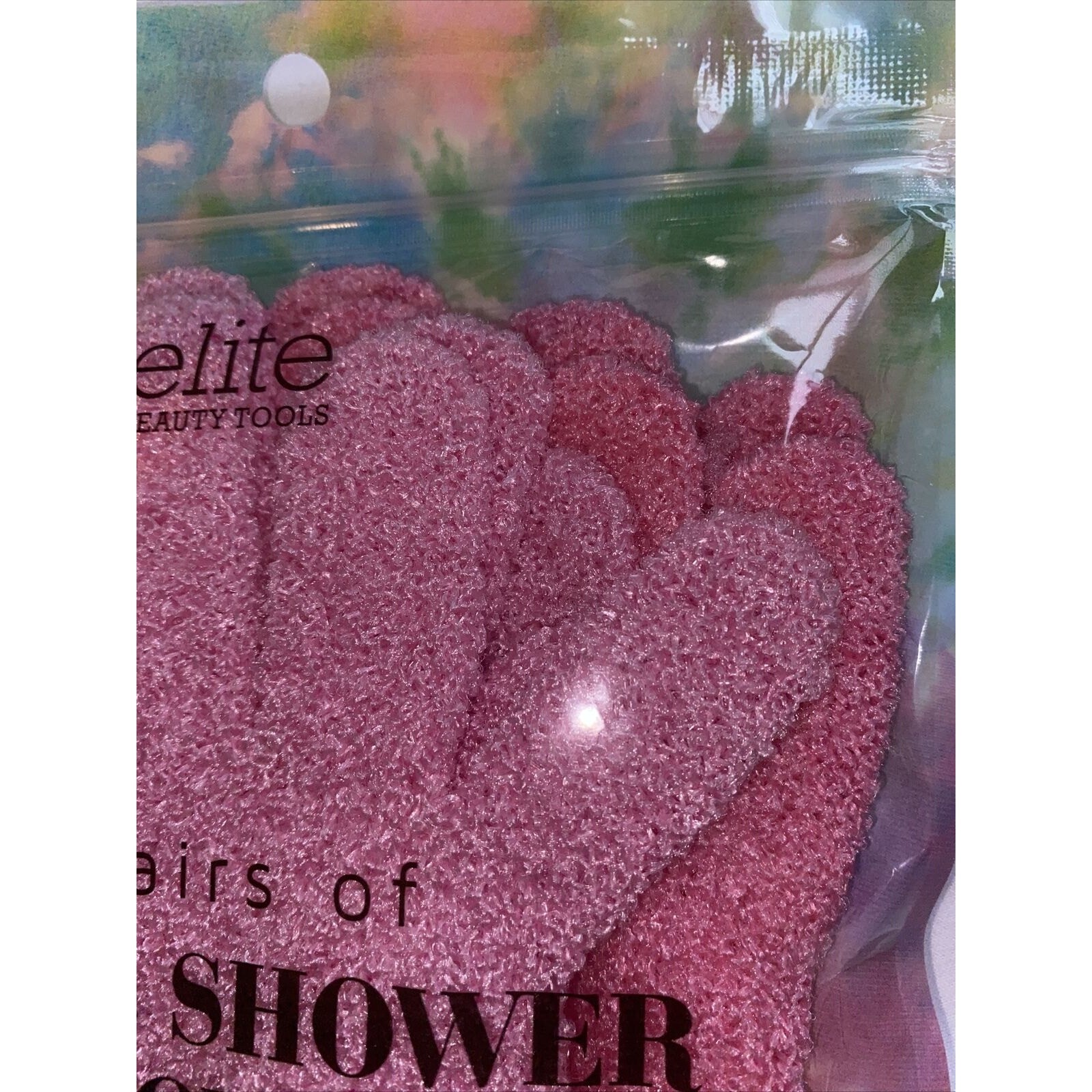 Elite Shower Exfoliating Wash Skin Spa Bath Gloves Scrubber New in Package