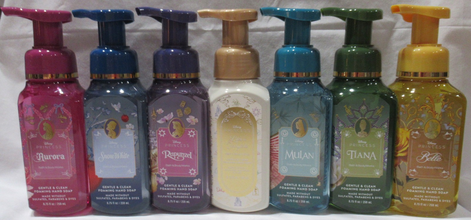 Bath & Body Works Gentle & Clean Foaming Hand Soap Set Lot of 7 Disney Princess