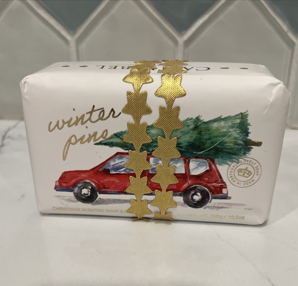 Castelbel Winter Pine Scented Soap Bar Large Christmas Theme Wrapping Portugal