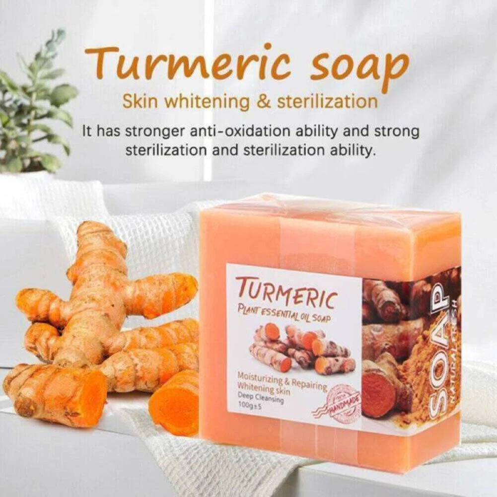 1/3/10pcs Tumeric Soap Skin Whitening Dark Spots lightening Acne Brightening