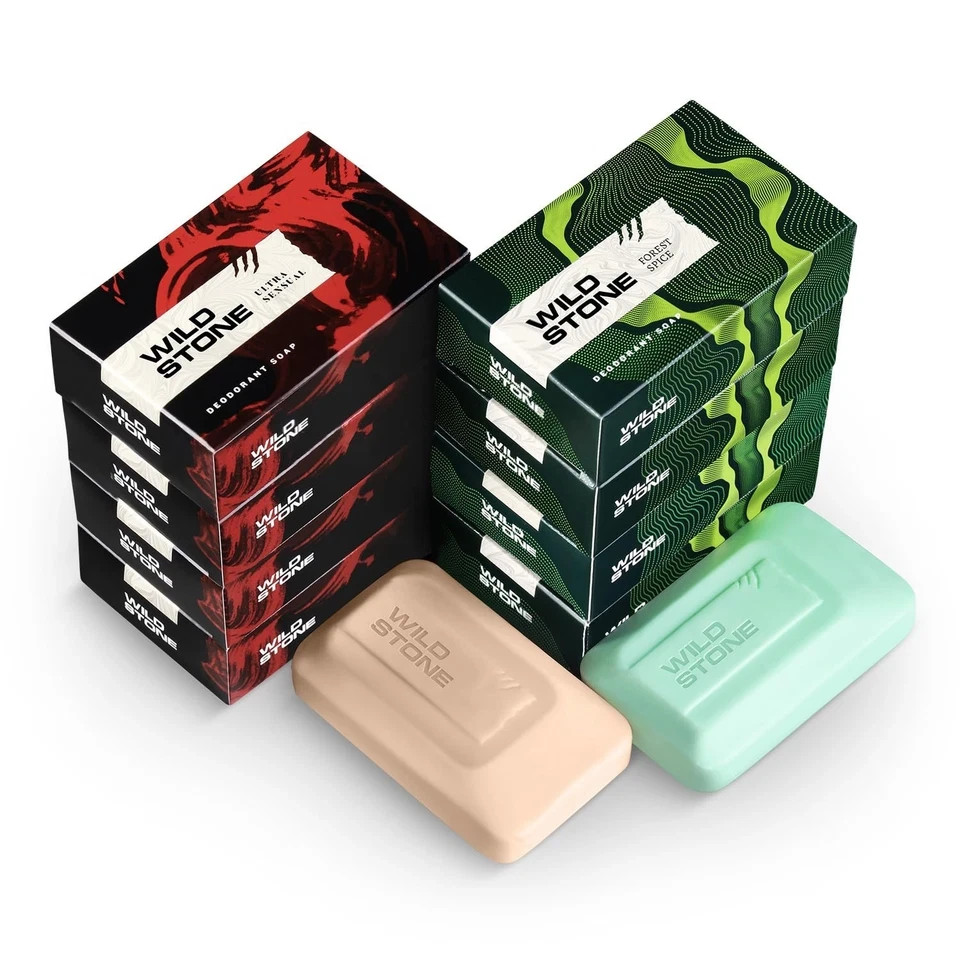 Wild Stone Ultra Sensual Forest Spice Soap Bar 100g x 8 Skin-Friendly Fresh