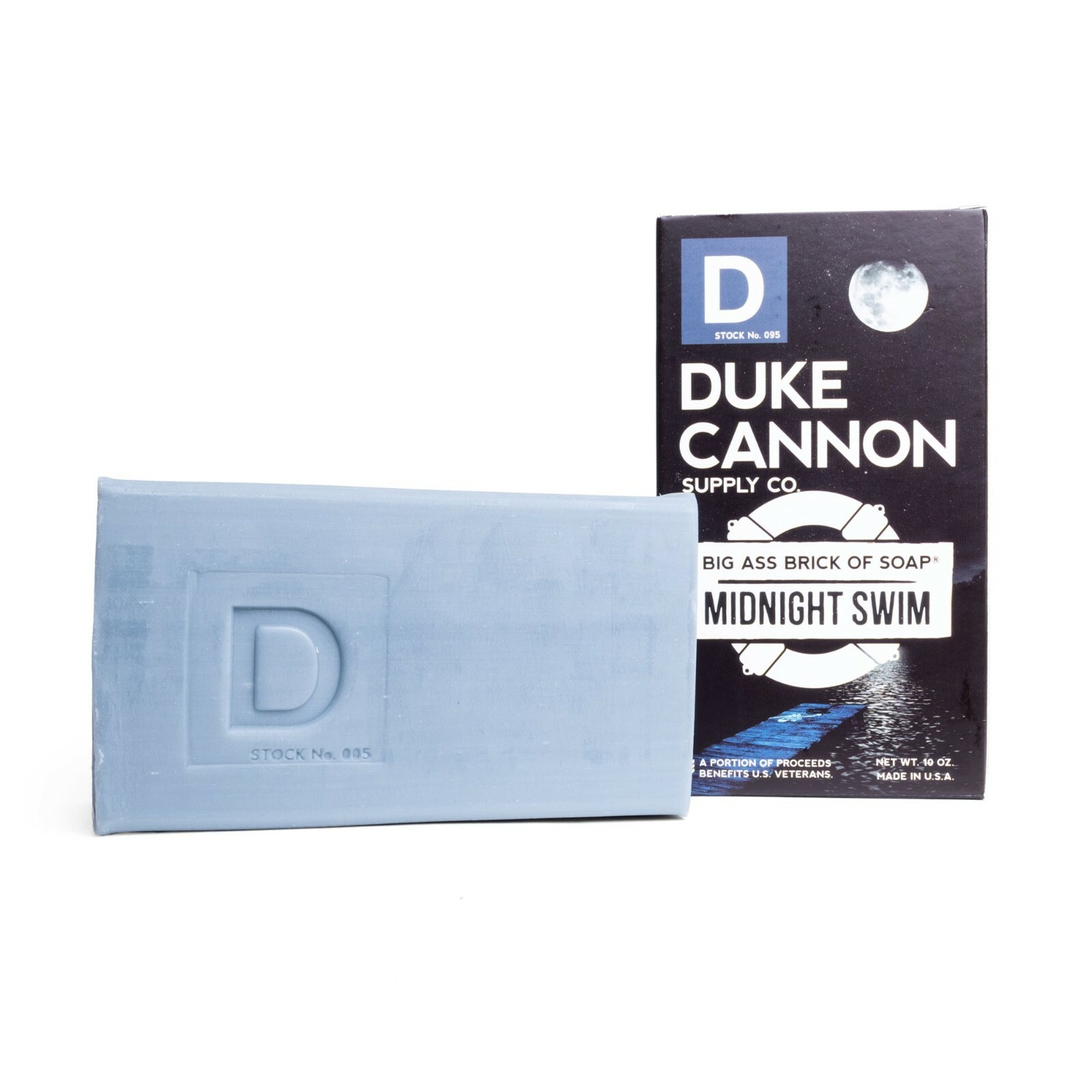 Duke Cannon Midnight Swim Big Ass Brick of Soap Mens 10 oz Benefits USA Vets