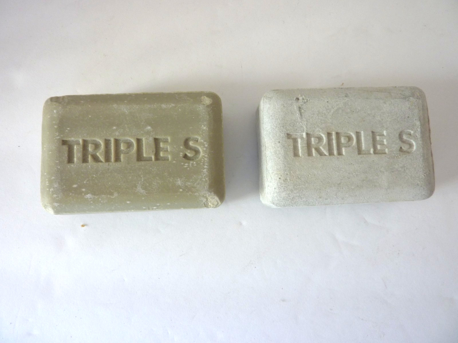 Vintage Lot of 2 Bars of Pumice Triple S Unwrapped Bar Soap.