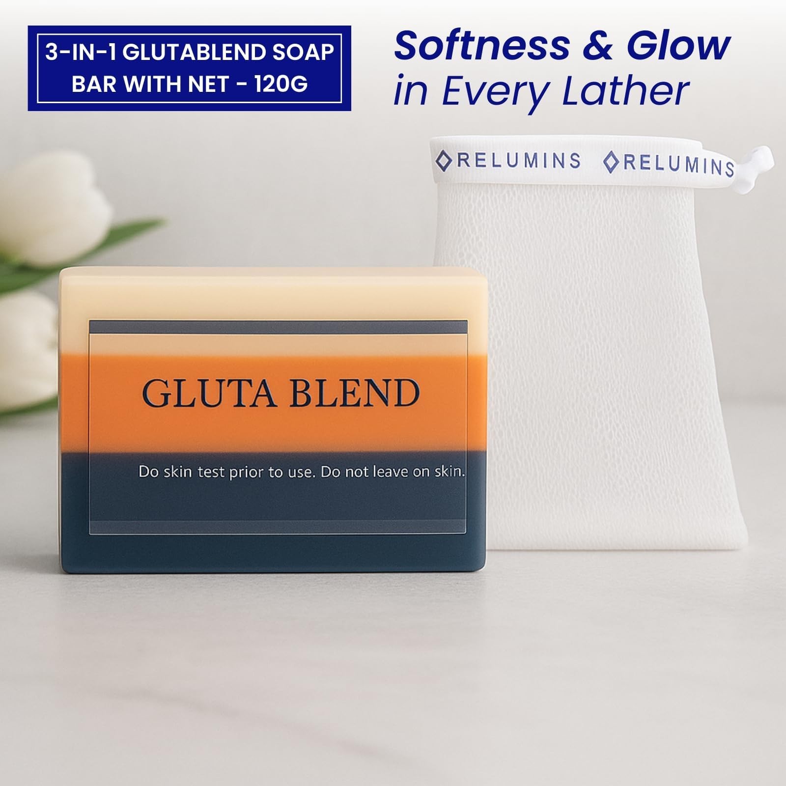 Relumins Premium 3-in-1 Glutablend Beauty Soap Bar – 65g x 5 Bars