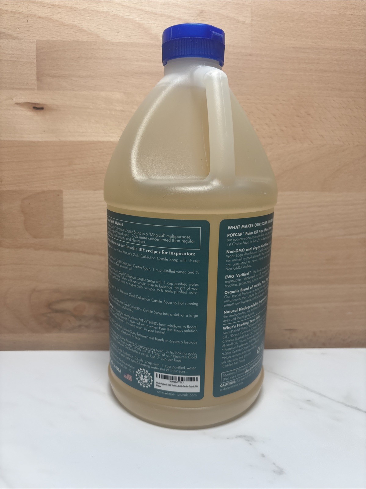 WholeNaturals Pure Castile Soap Liquid Unscented 64 Fl Oz