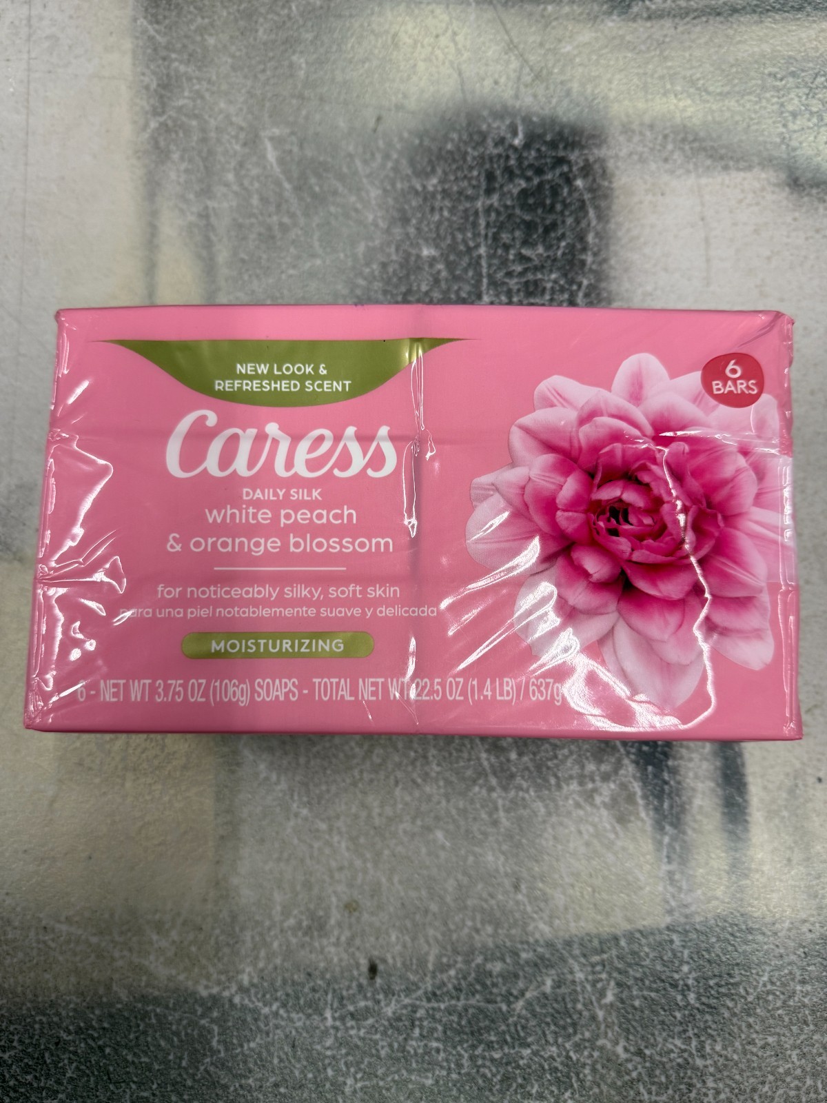 Caress Silk White Peach & Silky Orange Blossom 6 Bars 4.0 oz Each