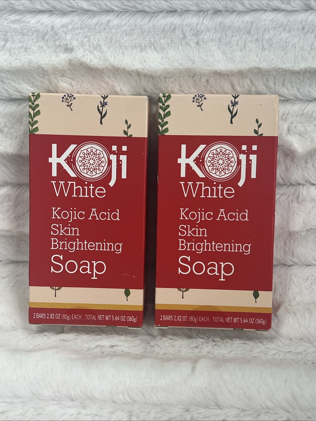 Koji White Kojic Acid Skin Brighting Soap, 4 Bars 80g Each Sealed-exp. 7/12/26