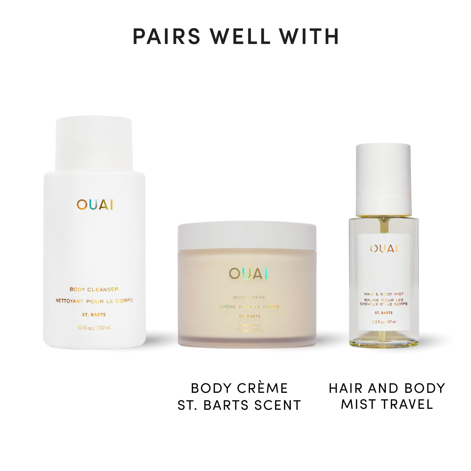OUAI Body Cleanser, St. Barts – Foaming Wash 10 Fl Oz (Pack of 1), CC306