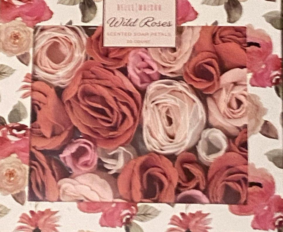 Belle Maison Wild Roses Set of 2 Scented Soap Petal Pretty Pink Rose Soap 20pc.