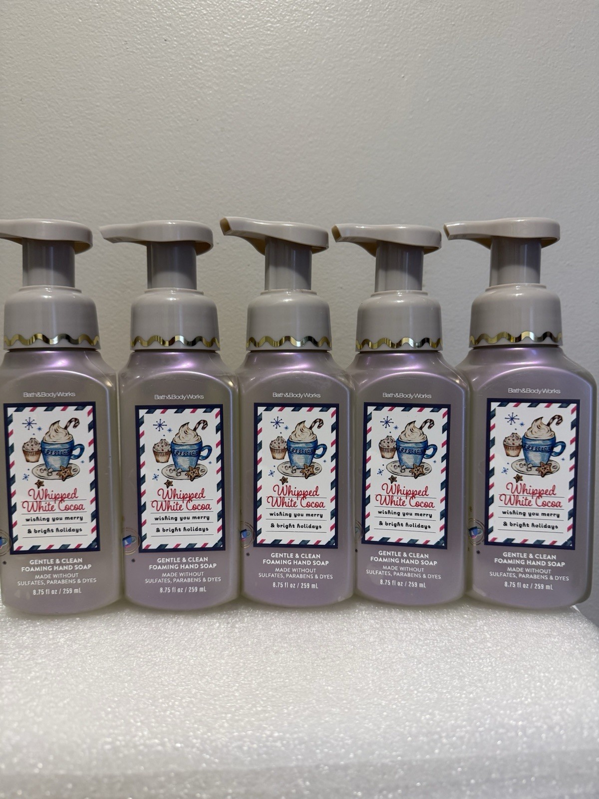5 New WHIPPED WHITE COCOA BATH & BODY WORKS GENTLE FOAMING HAND SOAP