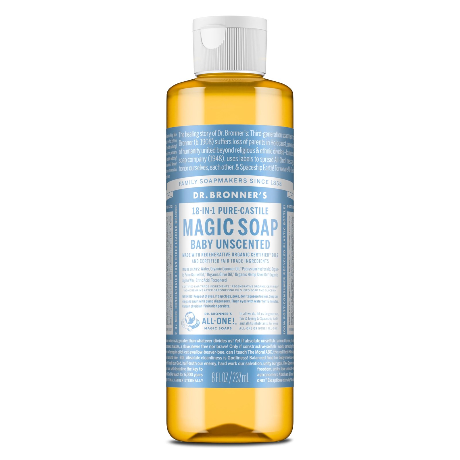 Dr. Bronner’s Pure-Castile Magic Liquid Soap (Baby 8 Fl Oz (Pack of 1)