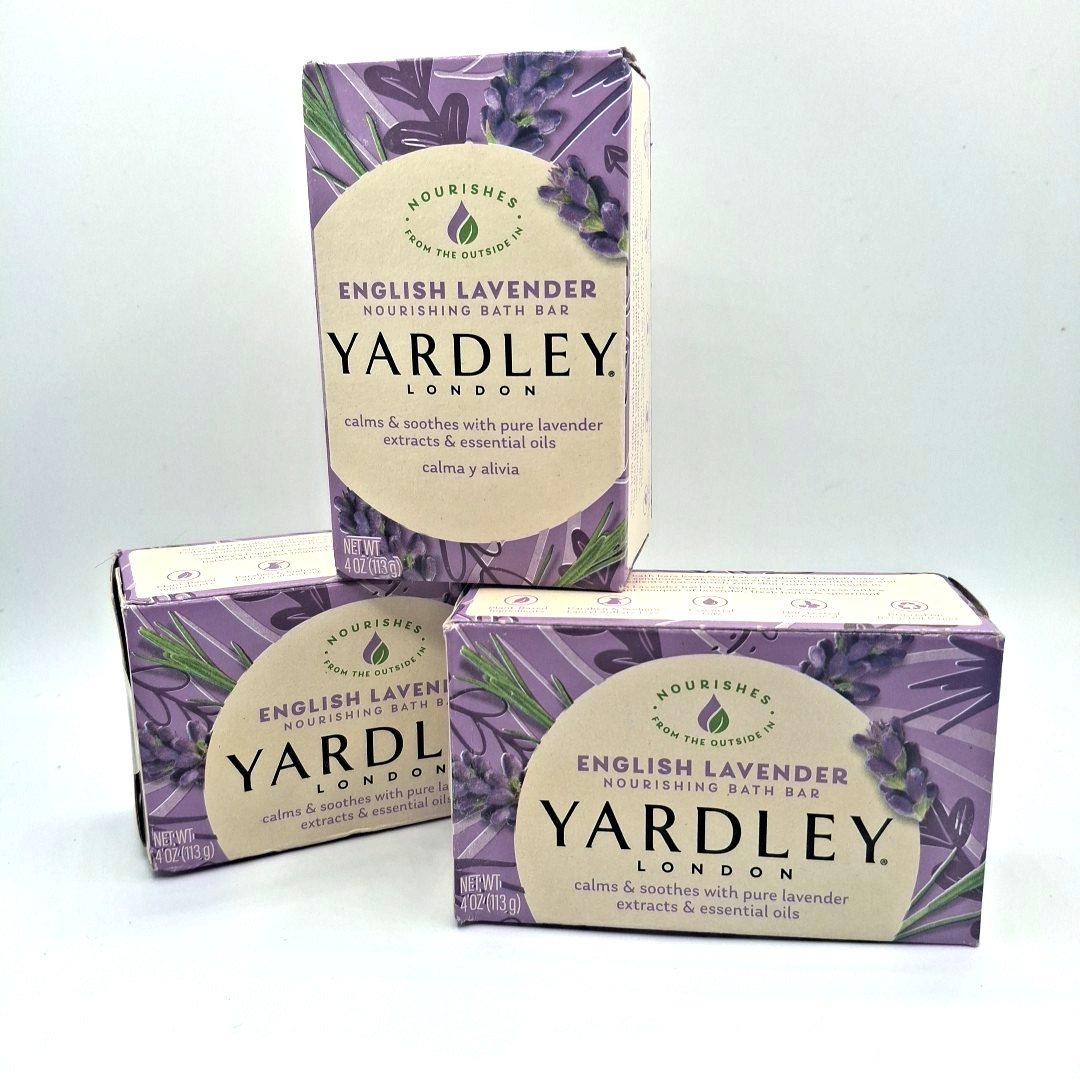 3 Pack Yardley London English Lavender Bath Bars 4.25oz Each New