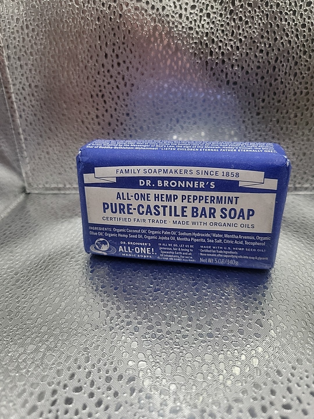 Dr. Bronners Pure-Castile Bar Soap Peppermint Hemp 5 oz Fair-Trade