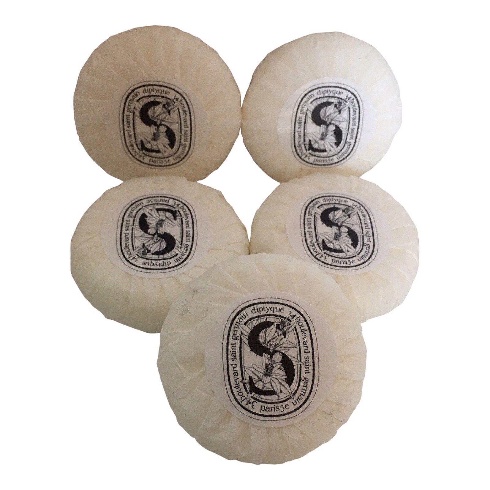 5 Diptyque L’ART DU SOIN Travel Size Soap Bars Exclusively for LA BOTTEGA 1.1oz