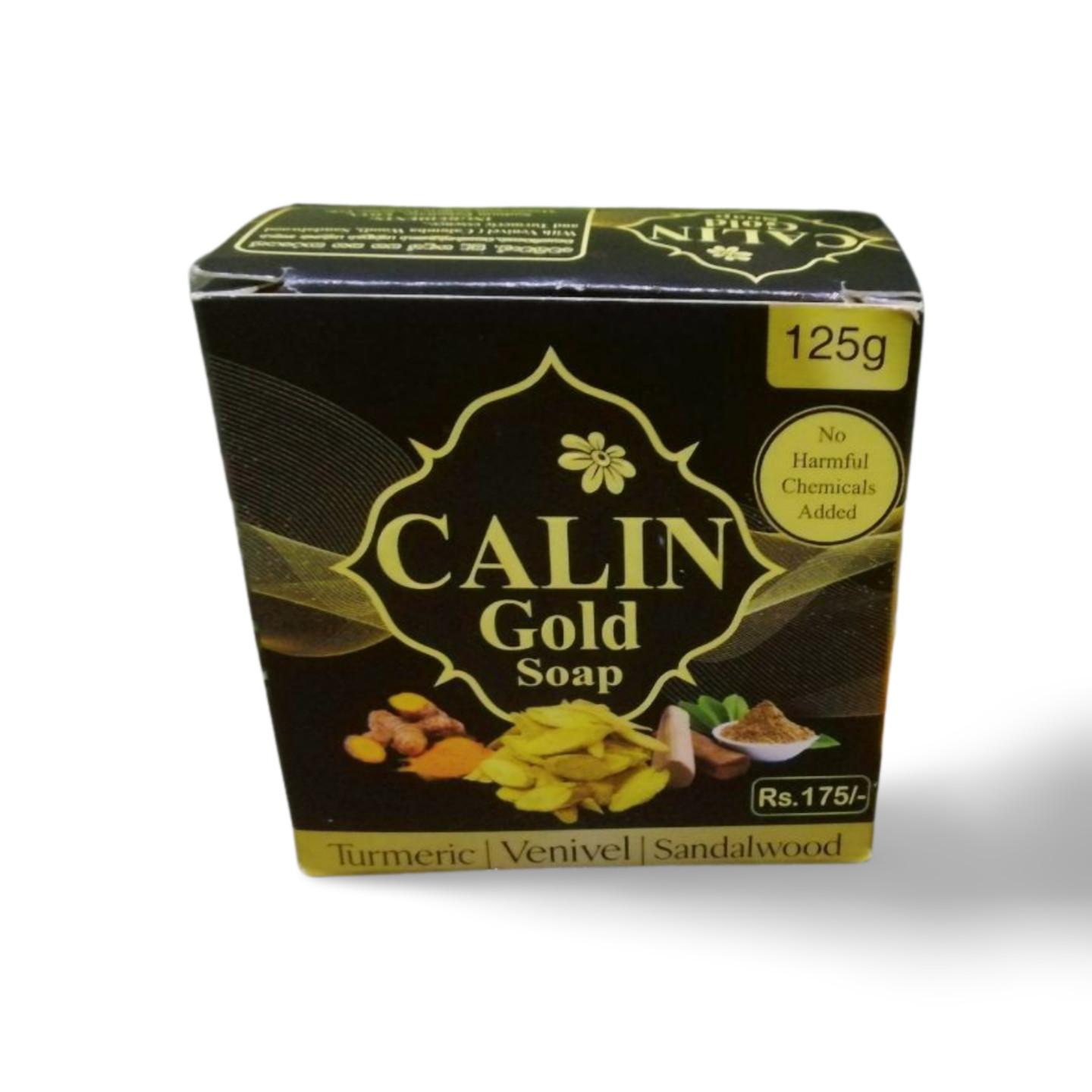 CALIN Gold Beauty Soap with Pure Natural Ceylon Turmeric Venivel Sandalwood 125g