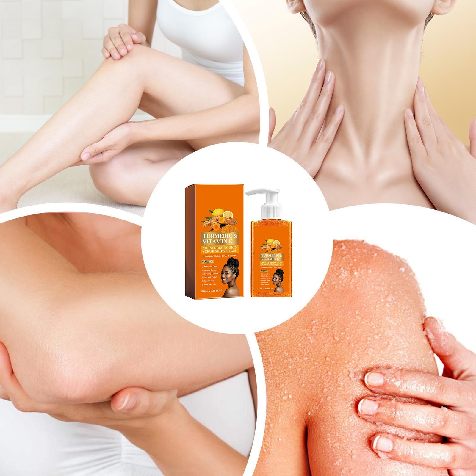 Turmeric Orange Vitamin C Body Wash Mattifying Scrub 100ml Deep Cleansing Liquid