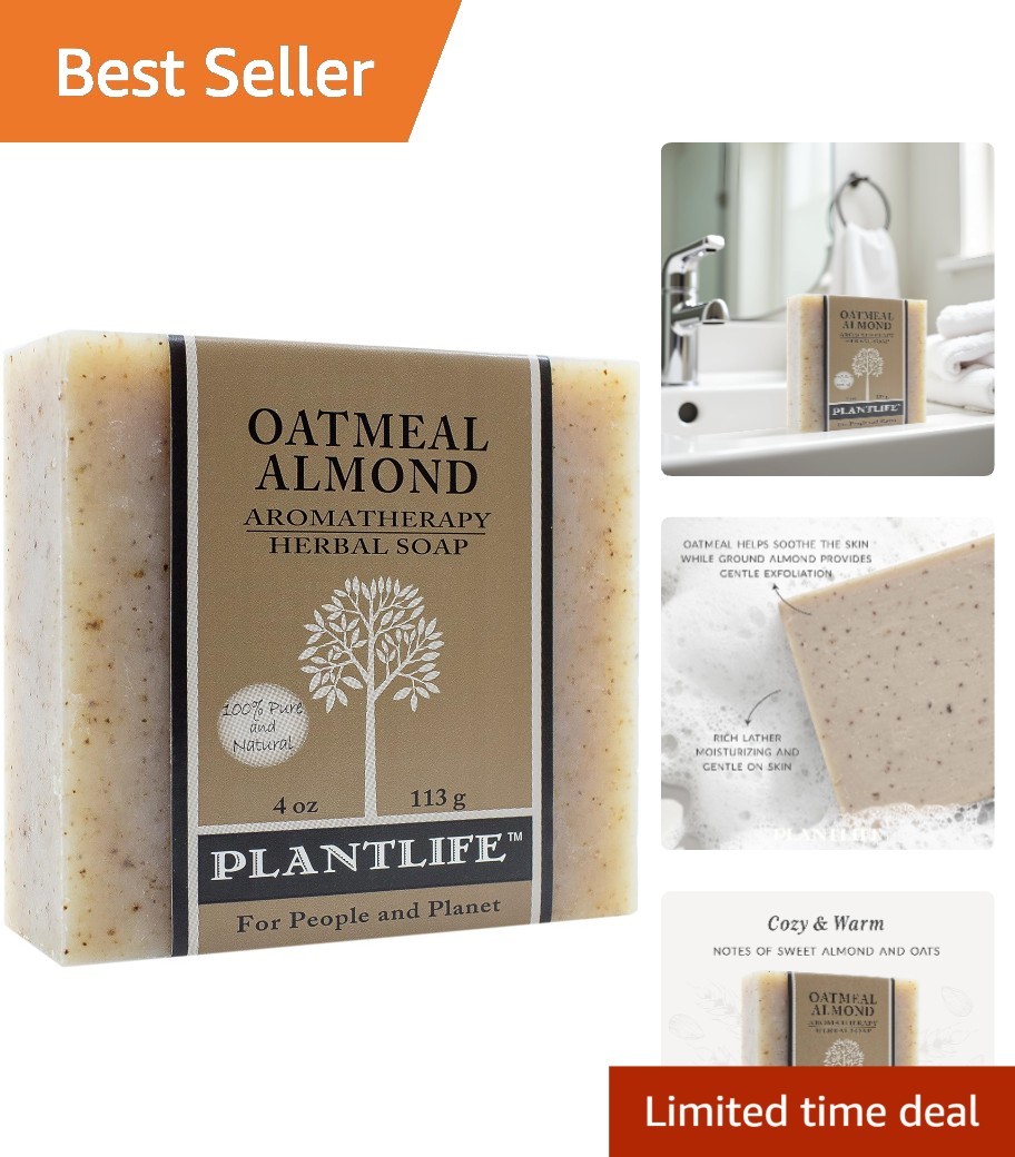 Luxurious Oatmeal Almond Soap, 4 oz – Cold-Processed & Natural Ingredients
