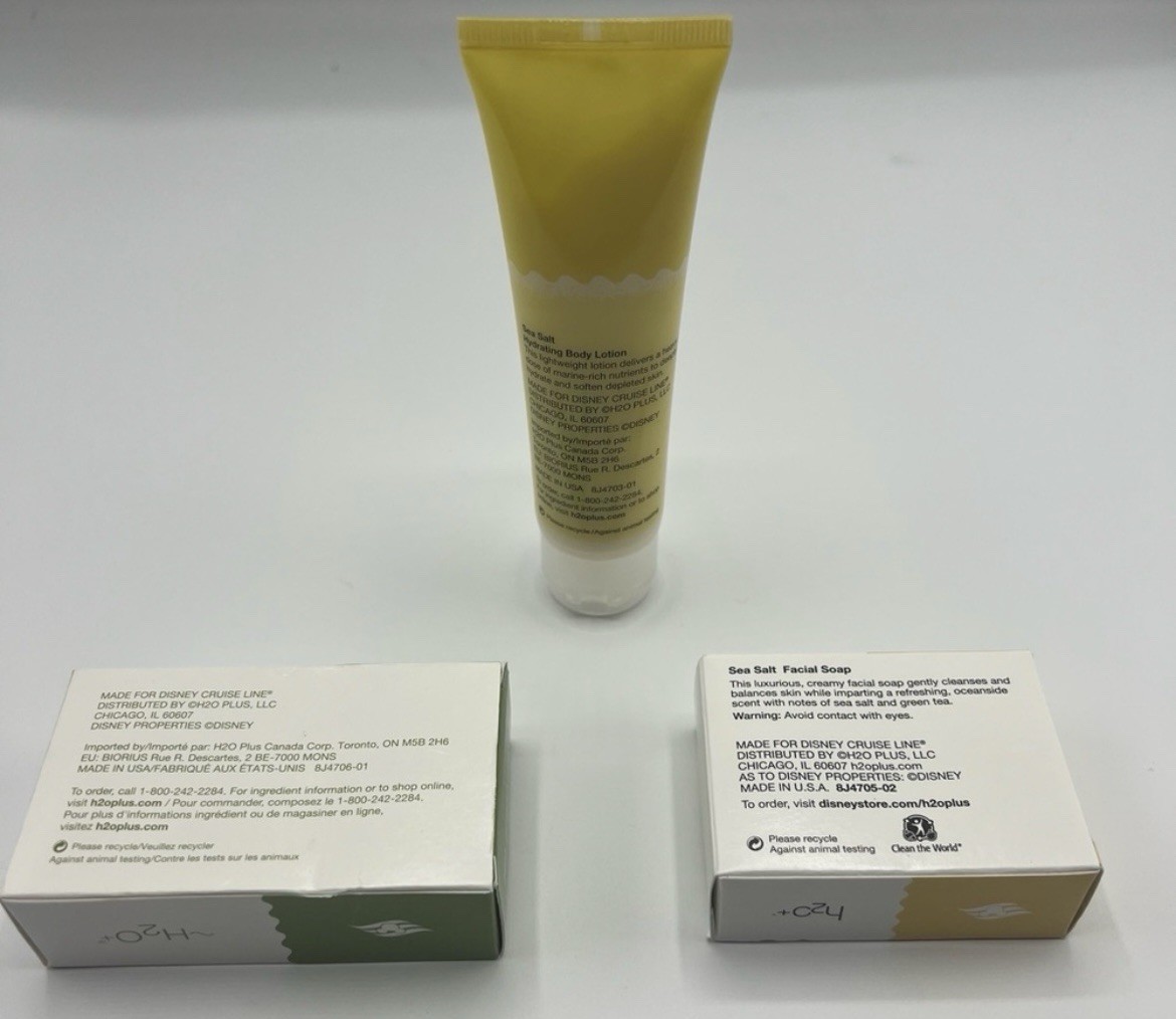 NEW Disney Cruise Line H2O+ Spa Sea Salt Bath Soap, Facial Soap and Body Lotion