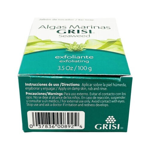 Grisi Exfoliating Seaweed Soap. Cleans Face & Body and Clears Dead Skin. 3.5 oz