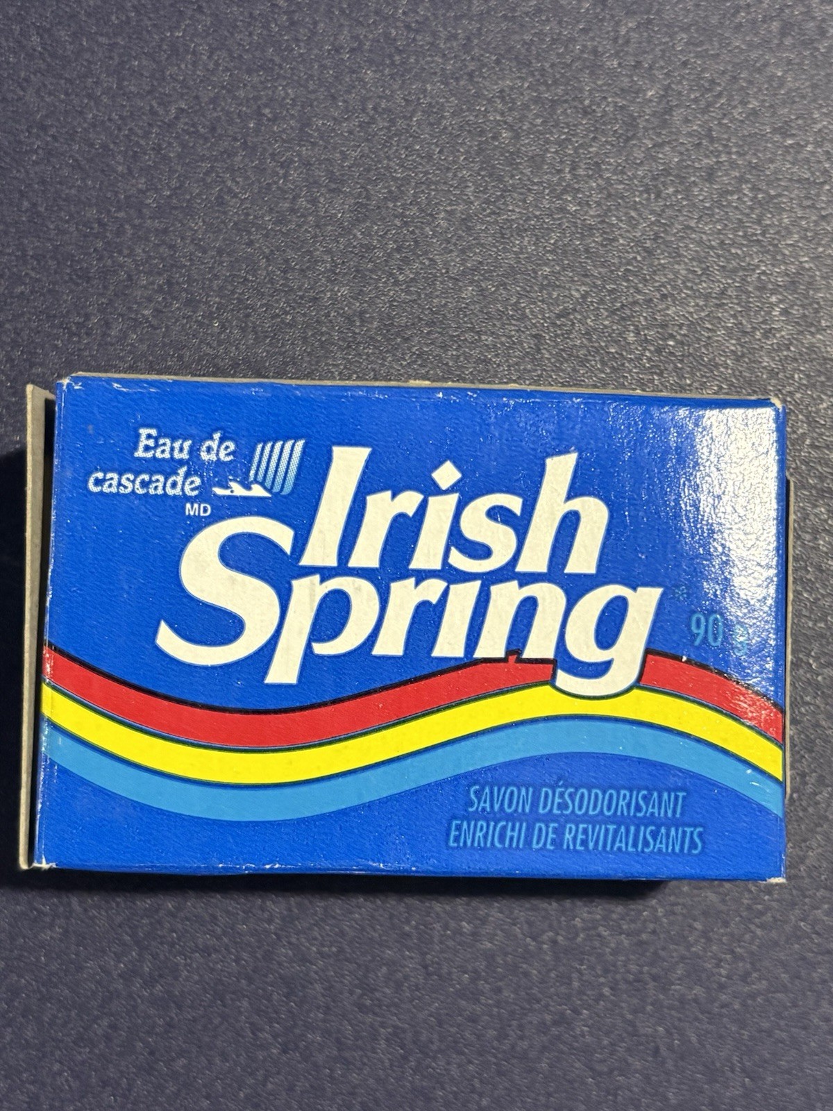 1 Vintage Irish Spring Fresh Waterfall Clean Deodorant Bar Soap NIB 90g Blue Box