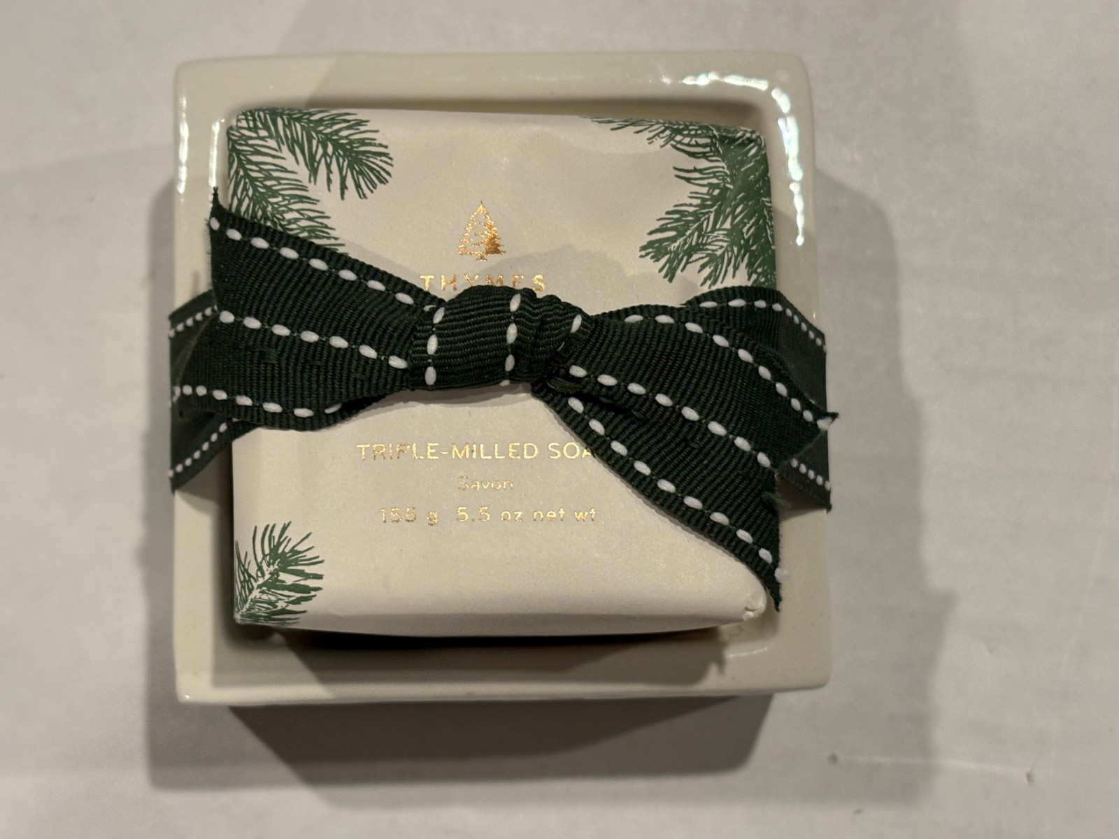 THYMES NEW Frasier Fir Soup & Soap Dish Set- 5.5oz