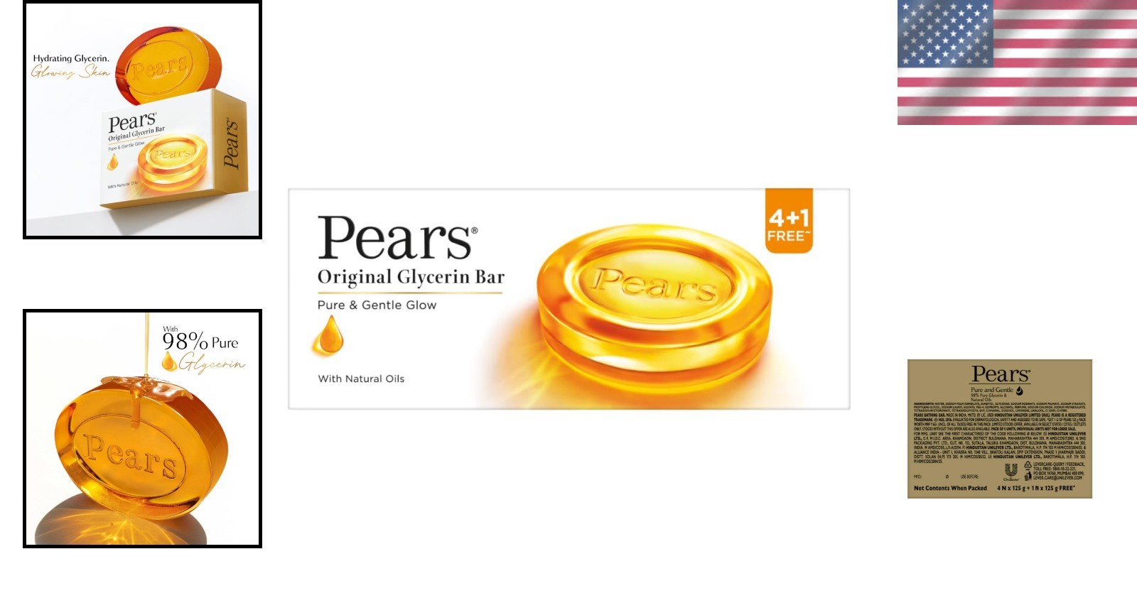 Fresh Scented 125g Organic Bathing Bar – Moisturizing Glycerin, Buy 4 Get 1 Free