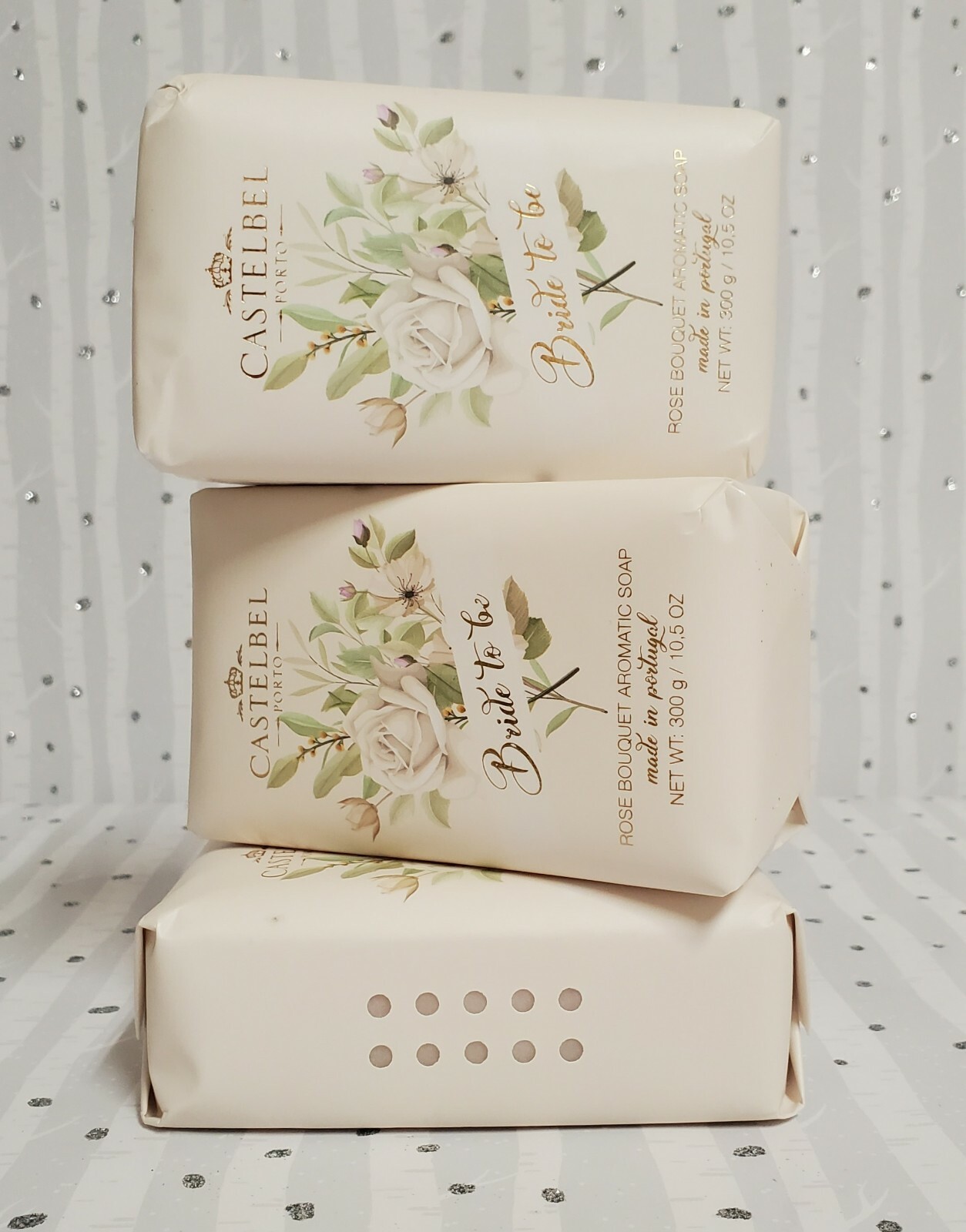 Castelbel Porto Rose Bouquet Aromatic Soap Bride To Be Theme 3 Bars 10.5 oz Each